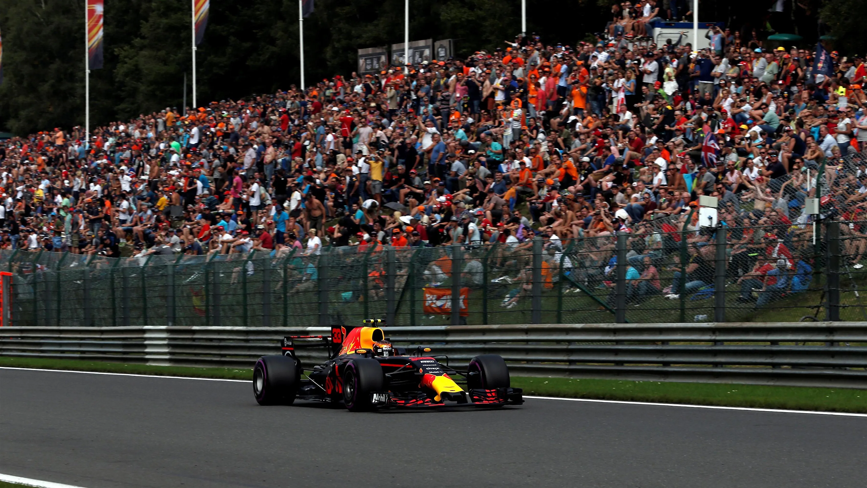 Max Verstappen (NED) Red Bull Racing RB13 at Formula One World Championship, Rd12, Belgian Grand Prix, Qualifying, Spa Francorchamps, Belgium, Saturday 26 August 2017. © Sutton Images