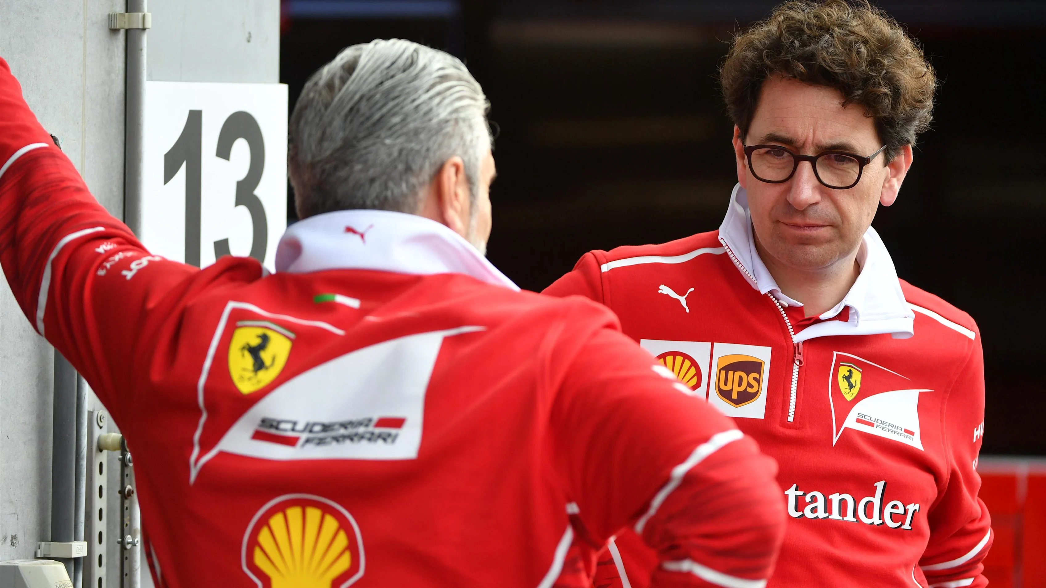 Maurizio Arrivabene (ITA) Ferrari Team Principal and Mattia Binotto (ITA) Ferrari Chief Technical