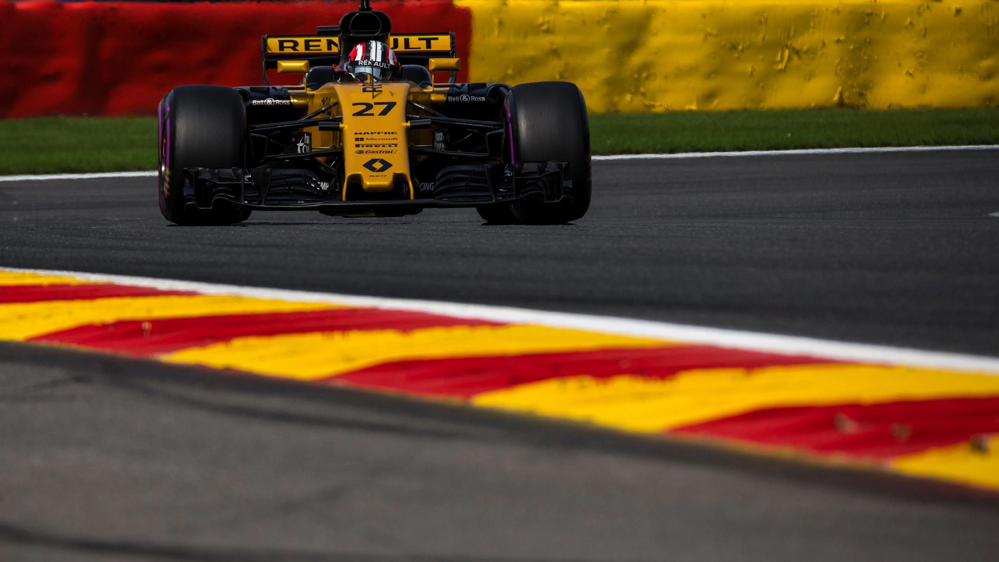 Nico Hulkenberg (GER) Renault Sport F1 Team RS17 at Formula One World Championship, Rd12, Belgian Grand Prix, Qualifying, Spa Francorchamps, Belgium, Saturday 26 August 2017. © Sutton Images