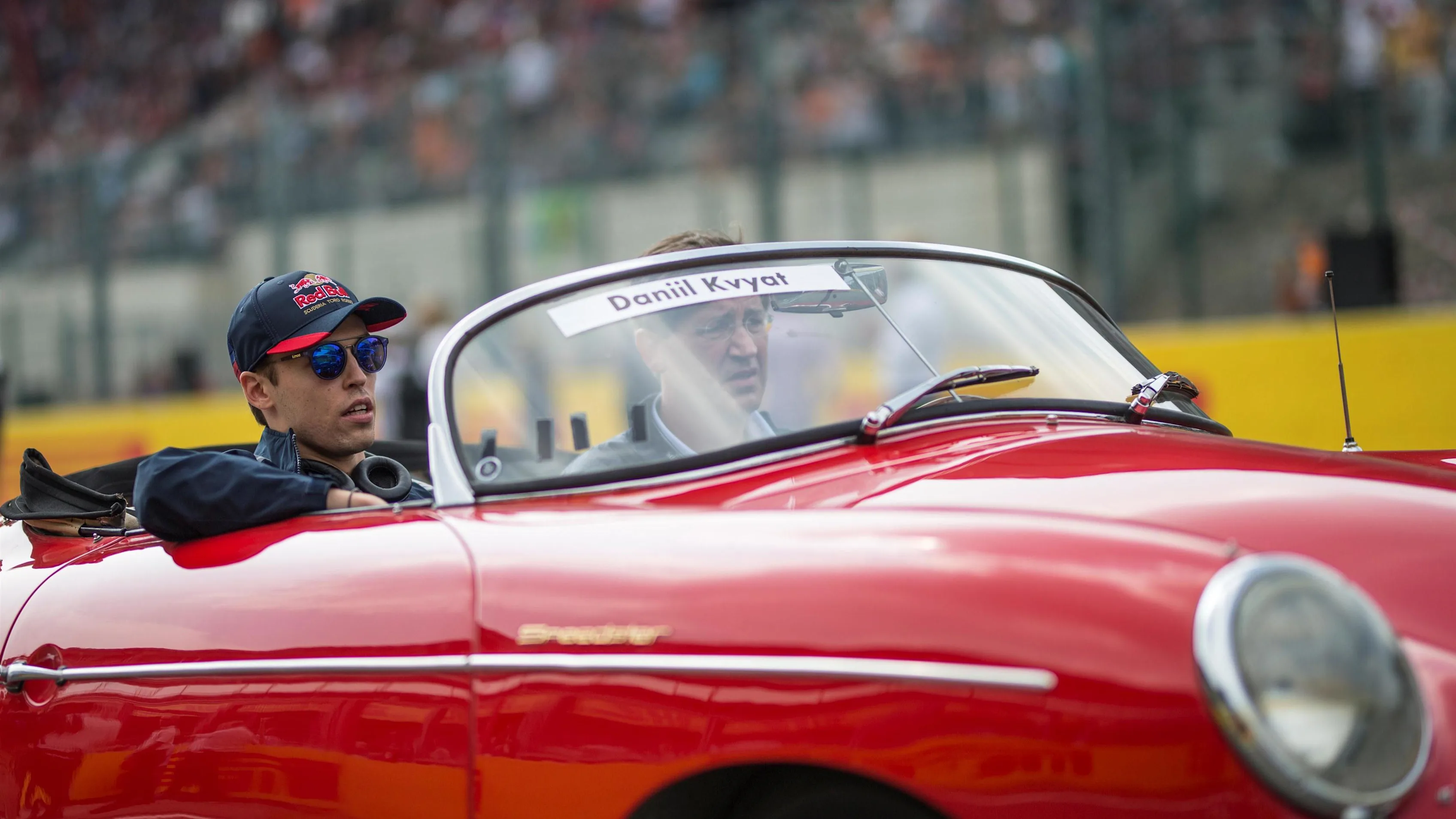 Daniil Kvyat (RUS) Scuderia Toro Rosso on the drivers parade at Formula One World Championship, Rd12, Belgian Grand Prix, Race, Spa Francorchamps, Belgium, Sunday 27 August 2017. © Sutton Images