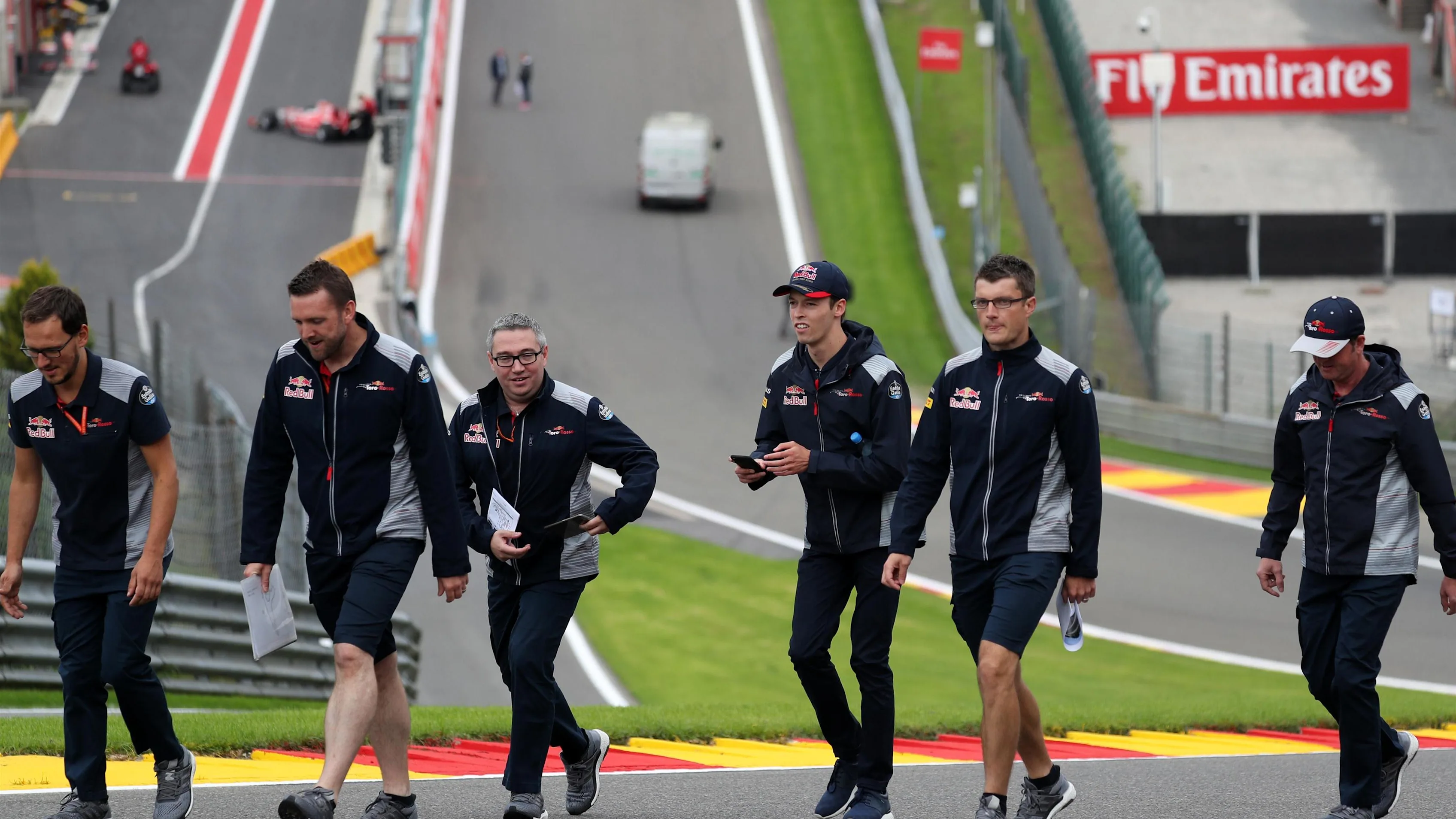 Daniil Kvyat (RUS) Scuderia Toro Rosso walks the track at Formula One World Championship, Rd12, Belgian Grand Prix, Preparations, Spa Francorchamps, Belgium, Thursday 24 August 2017. © Sutton Images
