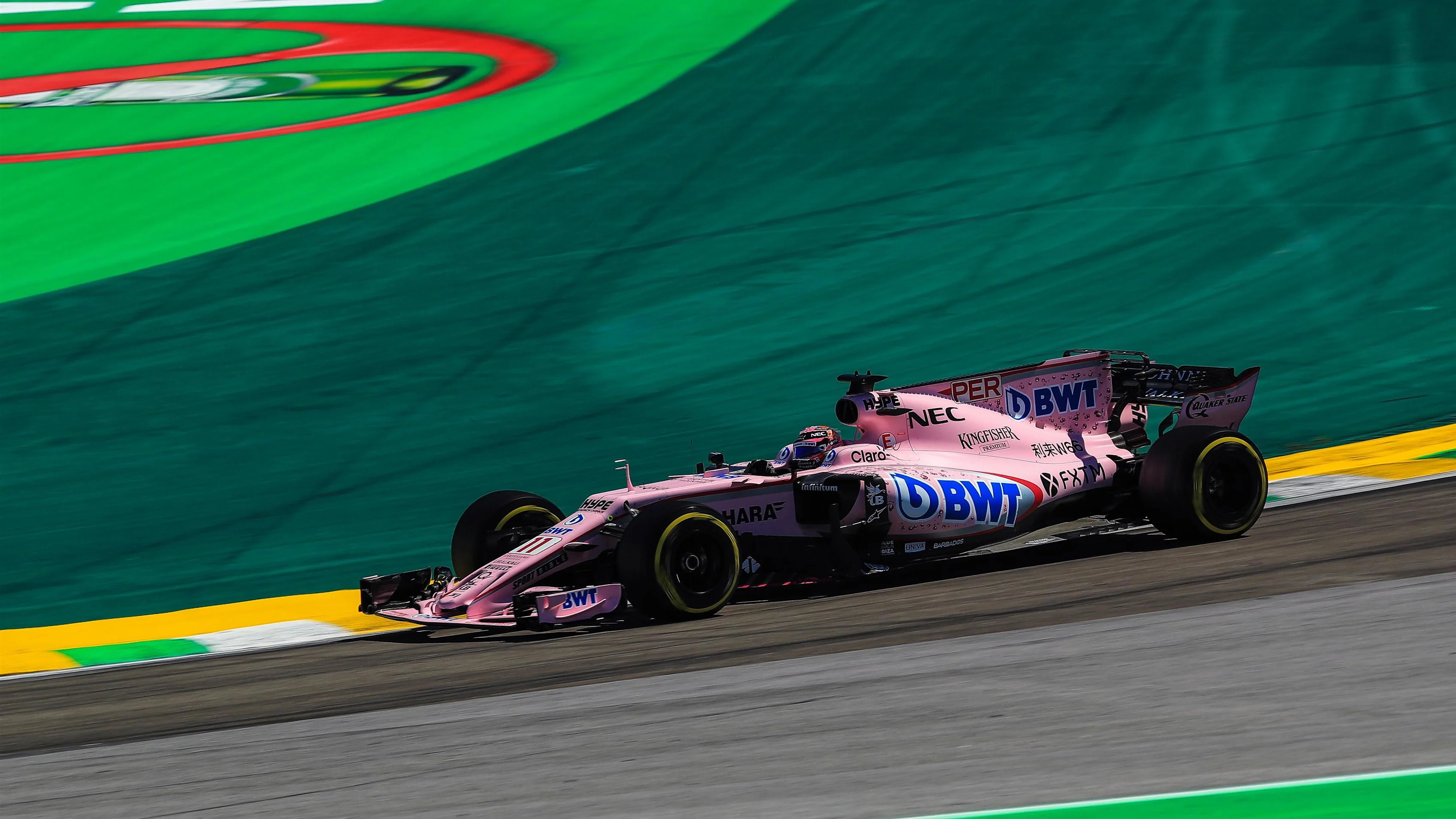 Sergio Perez (MEX) Force India VJM10 at Formula One World Championship, Rd19, Brazilian Grand Prix, Race, Interlagos, Sao Paulo, Brazil, Sunday 12 November 2017. © Kym Illman/Sutton Images