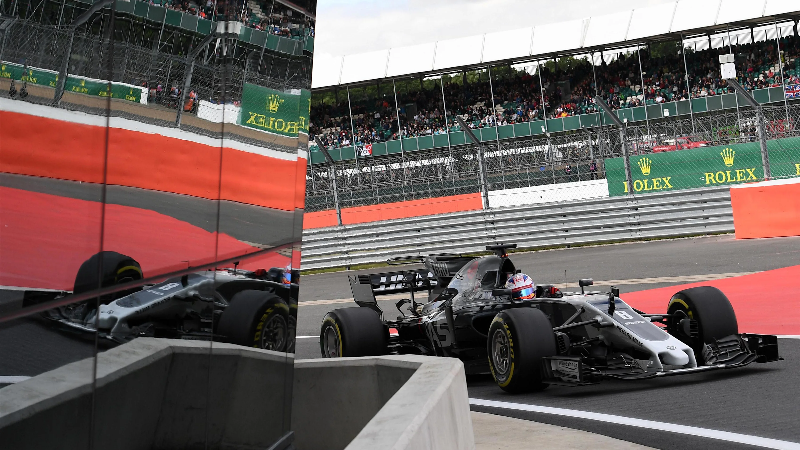 Romain Grosjean (FRA) Haas VF-17 at Formula One World Championship, Rd10, British Grand Prix,