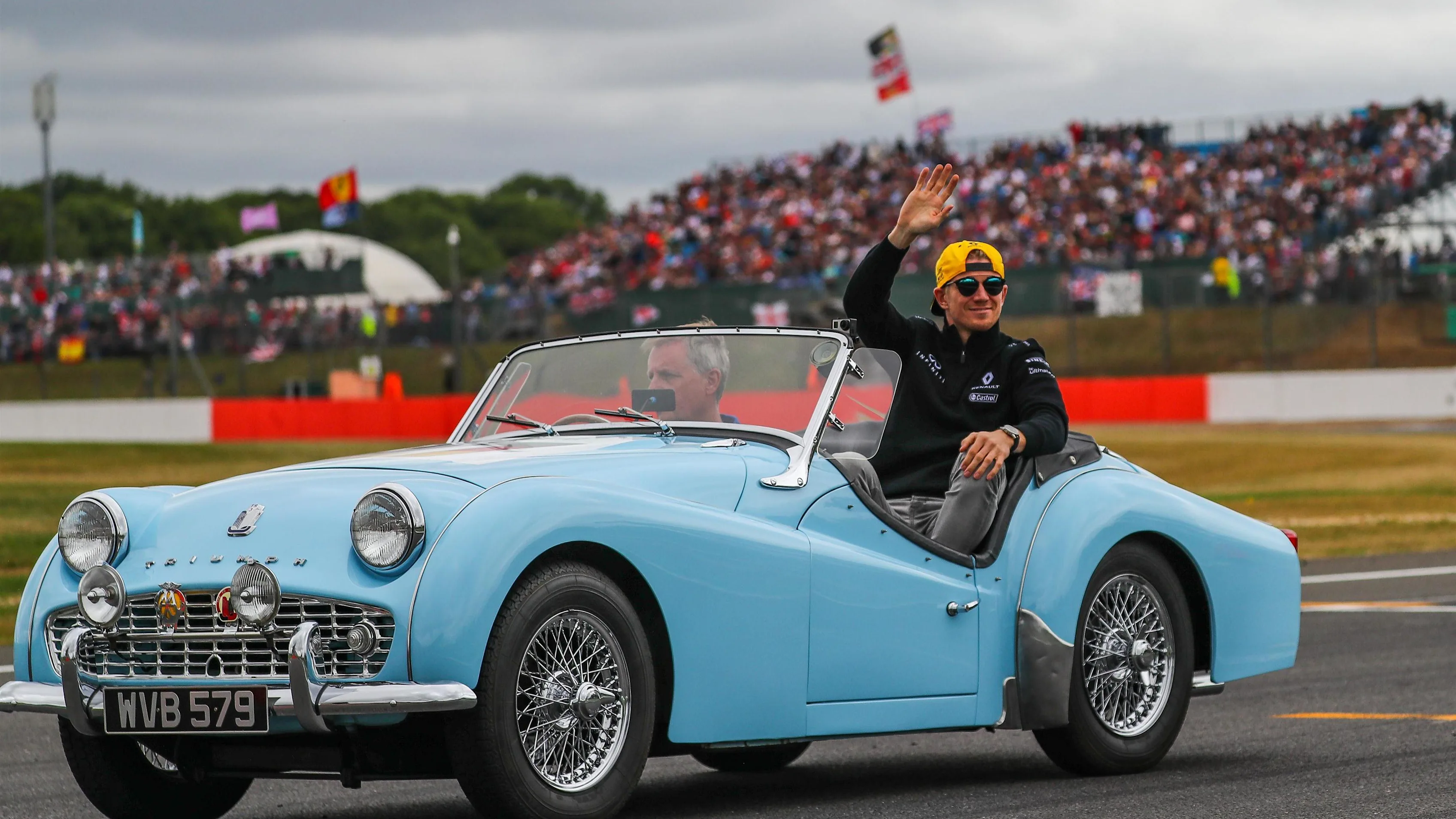 Nico Hulkenberg (GER) Renault Sport F1 Team on the drivers parade at Formula One World Championship, Rd10, British Grand Prix, Race, Silverstone, England, Sunday 16 July 2017. © Sutton Images