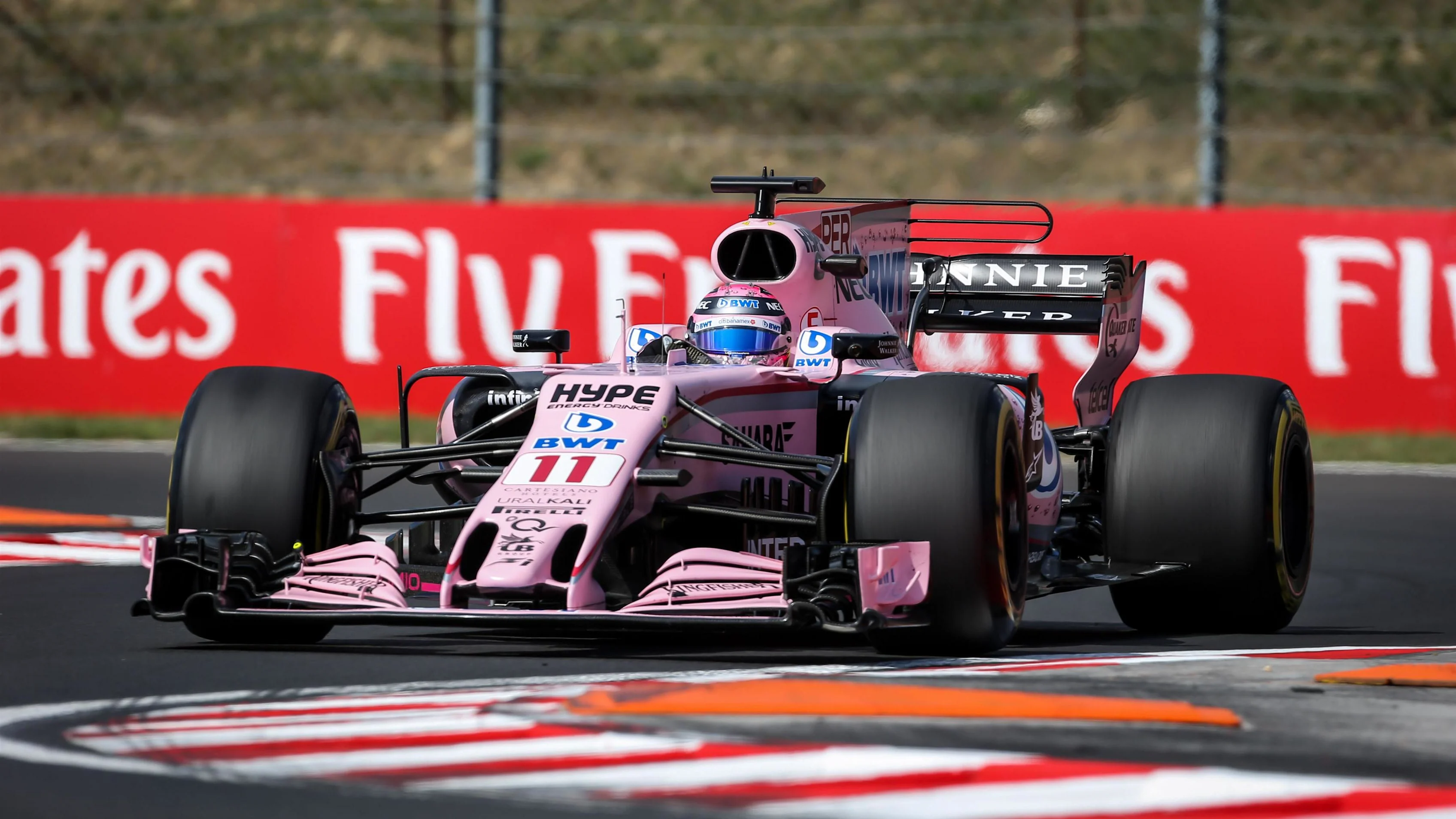 Sergio Perez (MEX) Force India VJM10 at Formula One World Championship, Rd11, Hungarian Grand Prix, Practice, Hungaroring, Hungary, Friday 28 July 2017. © Sutton Images
