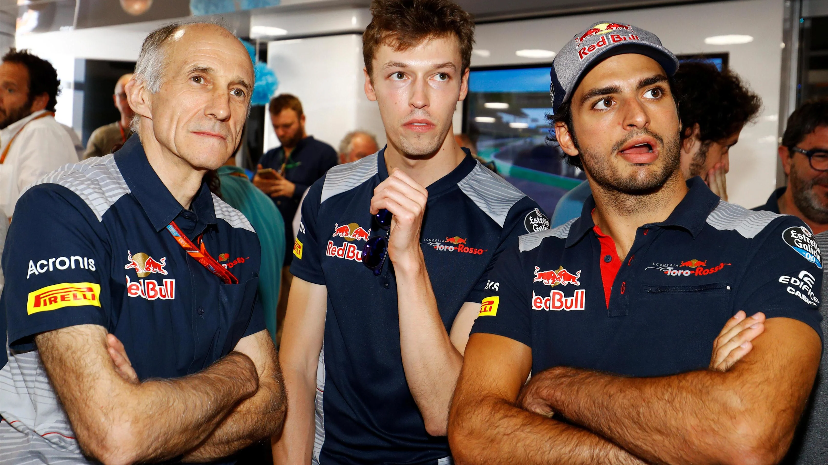 Franz Tost (AUT) Scuderia Toro Rosso Team Principal, Daniil Kvyat (RUS) Scuderia Toro Rosso and