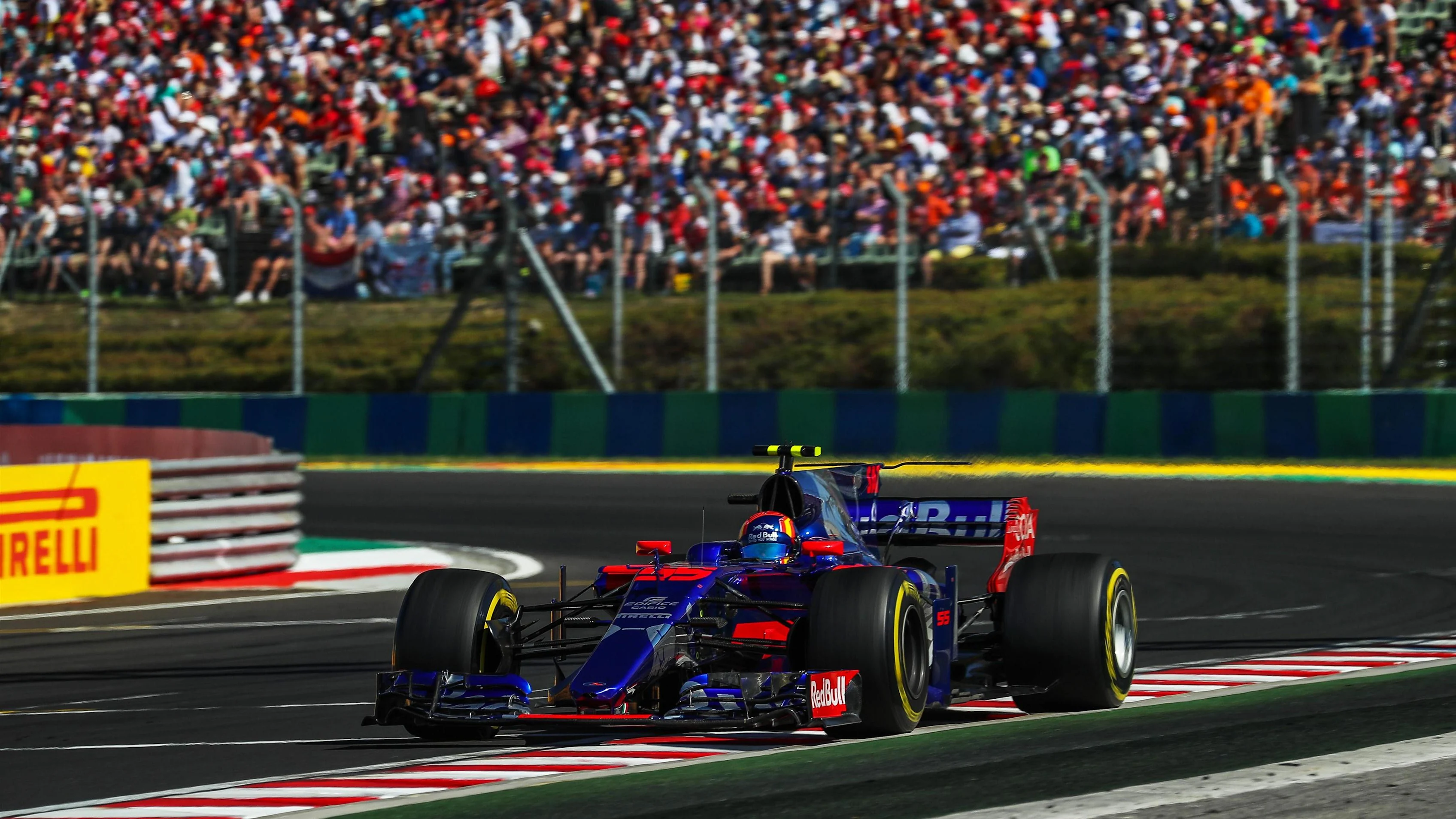 Carlos Sainz (ESP) Scuderia Toro Rosso STR12 at Formula One World Championship, Rd11, Hungarian Grand Prix, Race, Hungaroring, Hungary, Sunday 30 July 2017. © Sutton Images