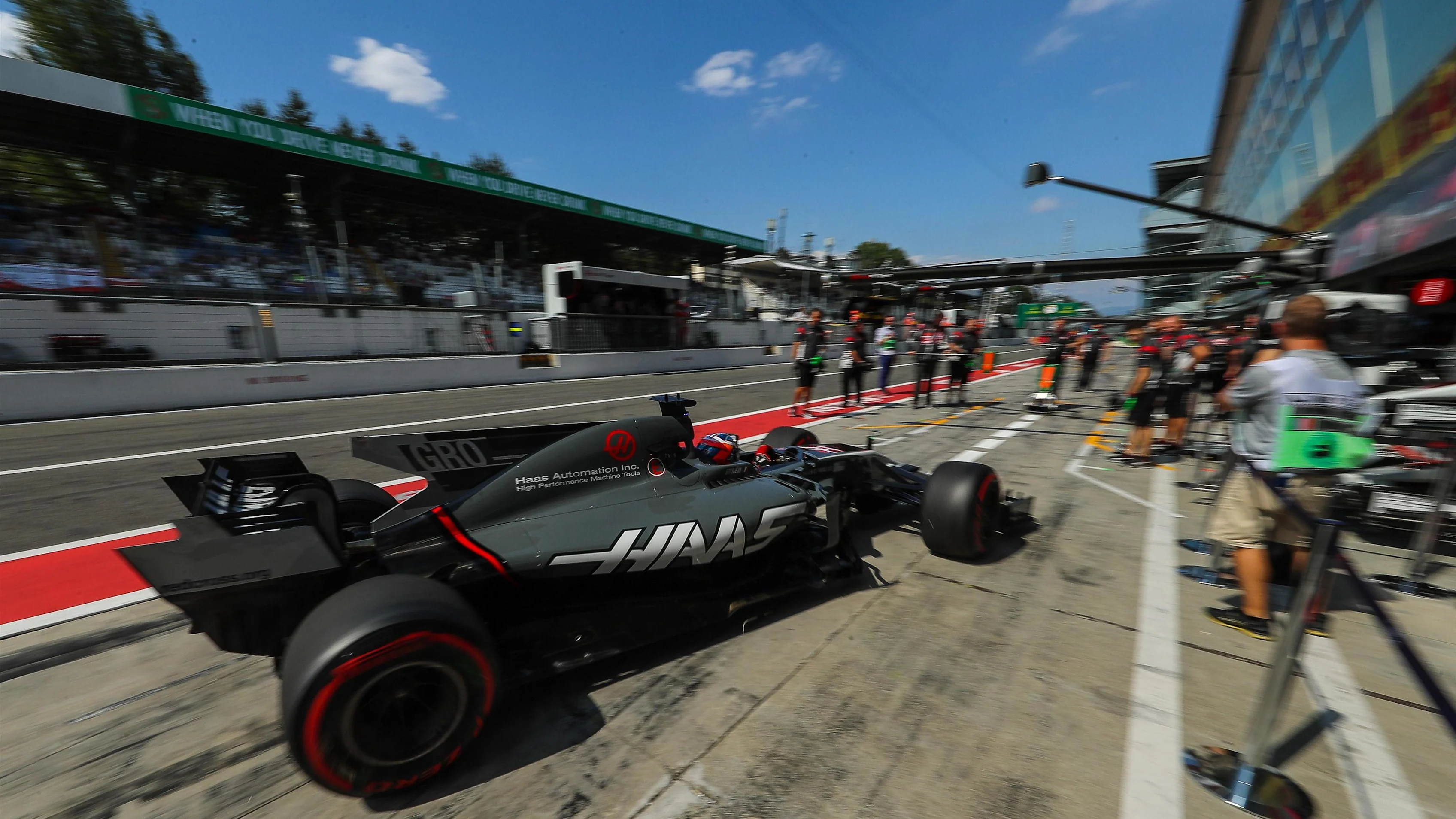 Romain Grosjean (FRA) Haas VF-17 at Formula One World Championship, Rd13, Italian Grand Prix, Practice, Monza, Italy, Friday 1 September 2017. © Sutton Images