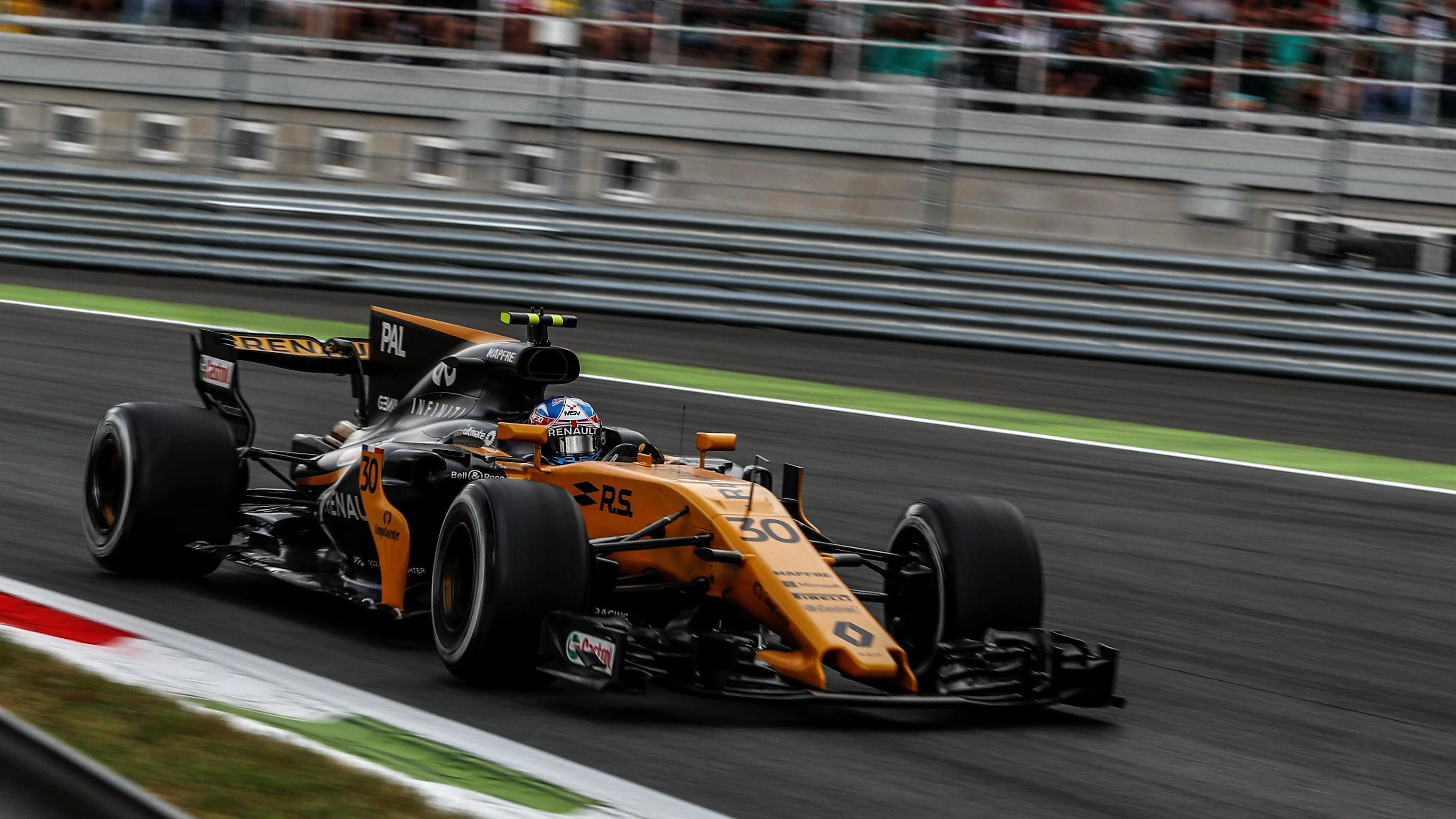 Jolyon Palmer (GBR) Renault Sport F1 Team RS17 at Formula One World Championship, Rd13, Italian Grand Prix, Practice, Monza, Italy, Friday 1 September 2017. © Sutton Images