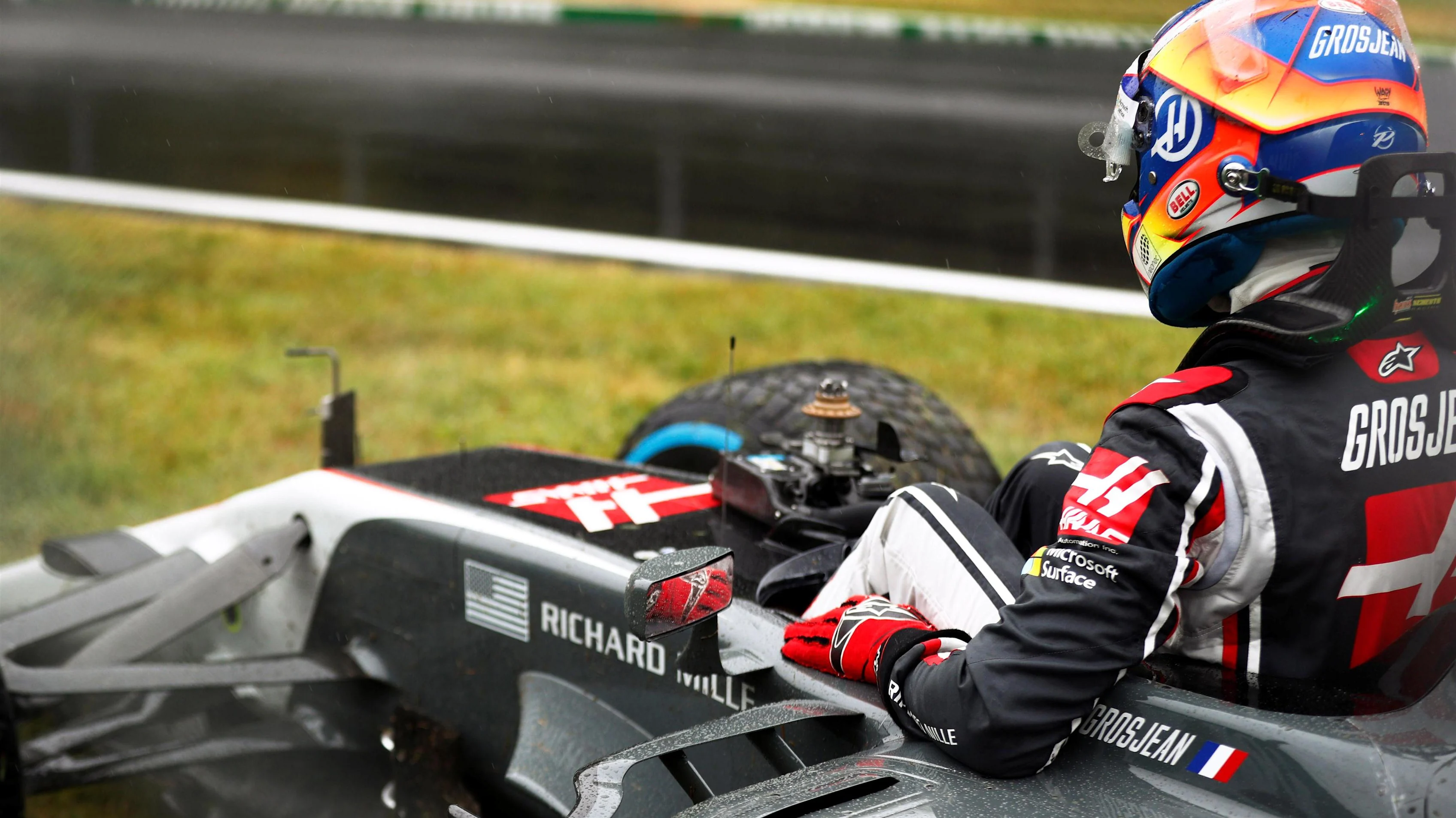 Romain Grosjean (FRA) Haas VF-17 crashed in Q1 at Formula One World Championship, Rd13, Italian Grand Prix, Qualifying, Monza, Italy, Saturday 2 September 2017. © Sutton Images