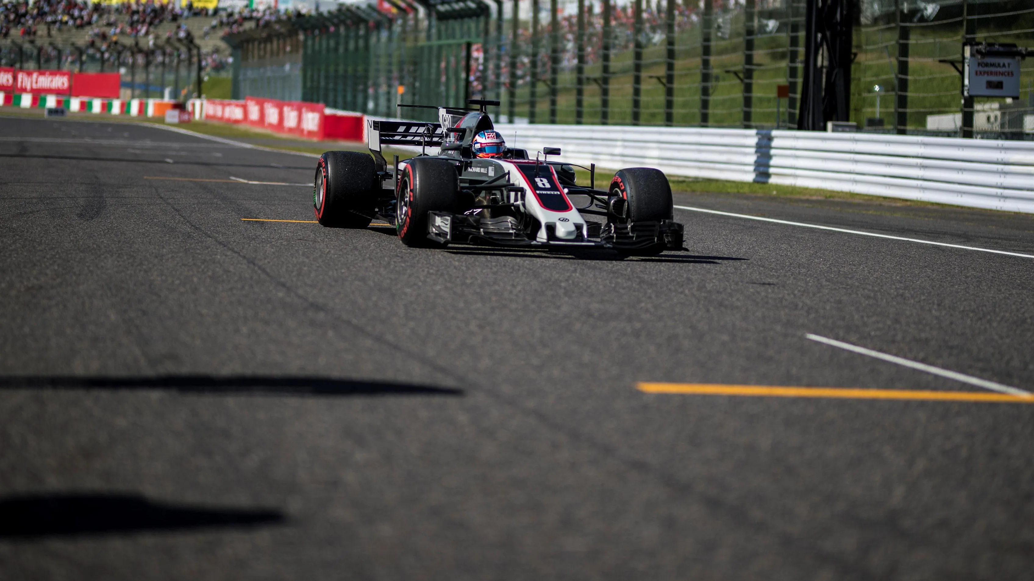 Romain Grosjean (FRA) Haas VF-17 on the grid at Formula One World Championship, Rd16, Japanese Grand Prix, Race, Suzuka, Japan, Sunday 8 October 2017. © Manuel Goria/Sutton Images
