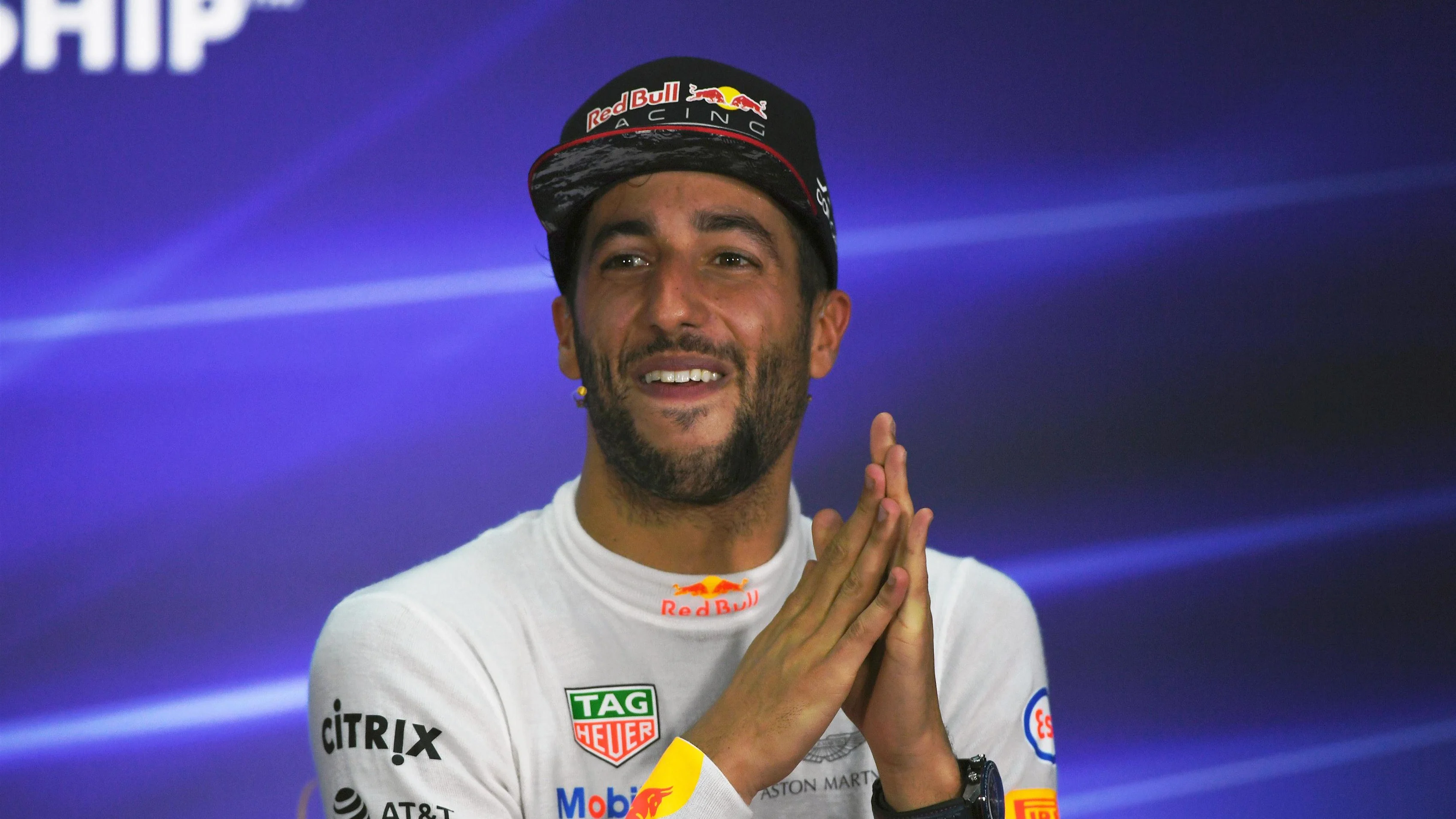 Daniel Ricciardo (AUS) Red Bull Racing in the Press Conference at Formula One World Championship,