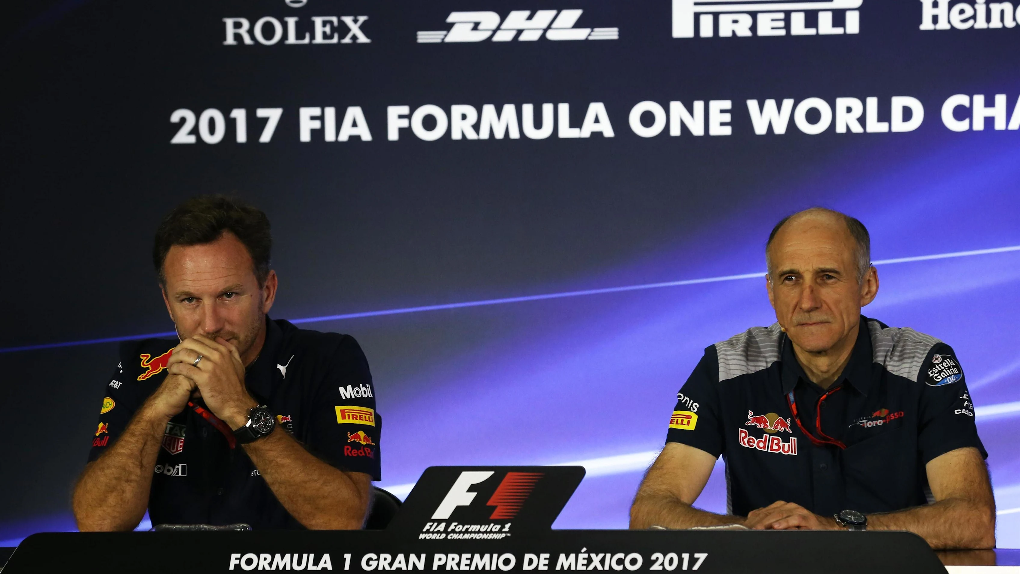 Christian Horner (GBR) Red Bull Racing Team Principal and Franz Tost (AUT) Scuderia Toro Rosso Team