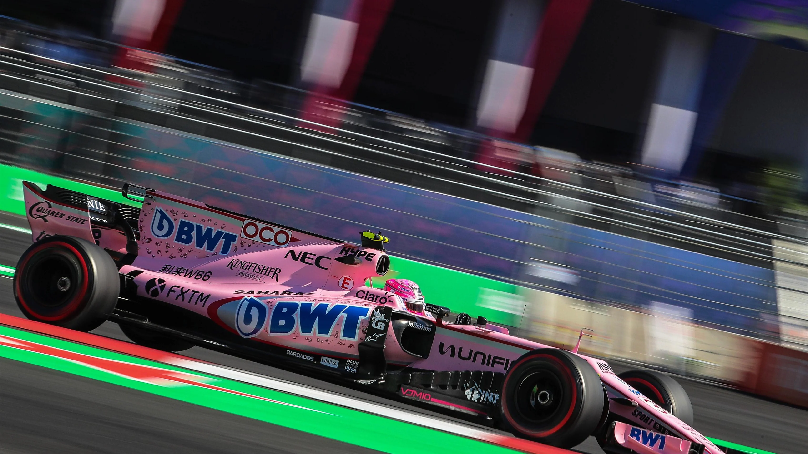 Esteban Ocon (FRA) Force India VJM10 at Formula One World Championship, Rd18, Mexican Grand Prix,