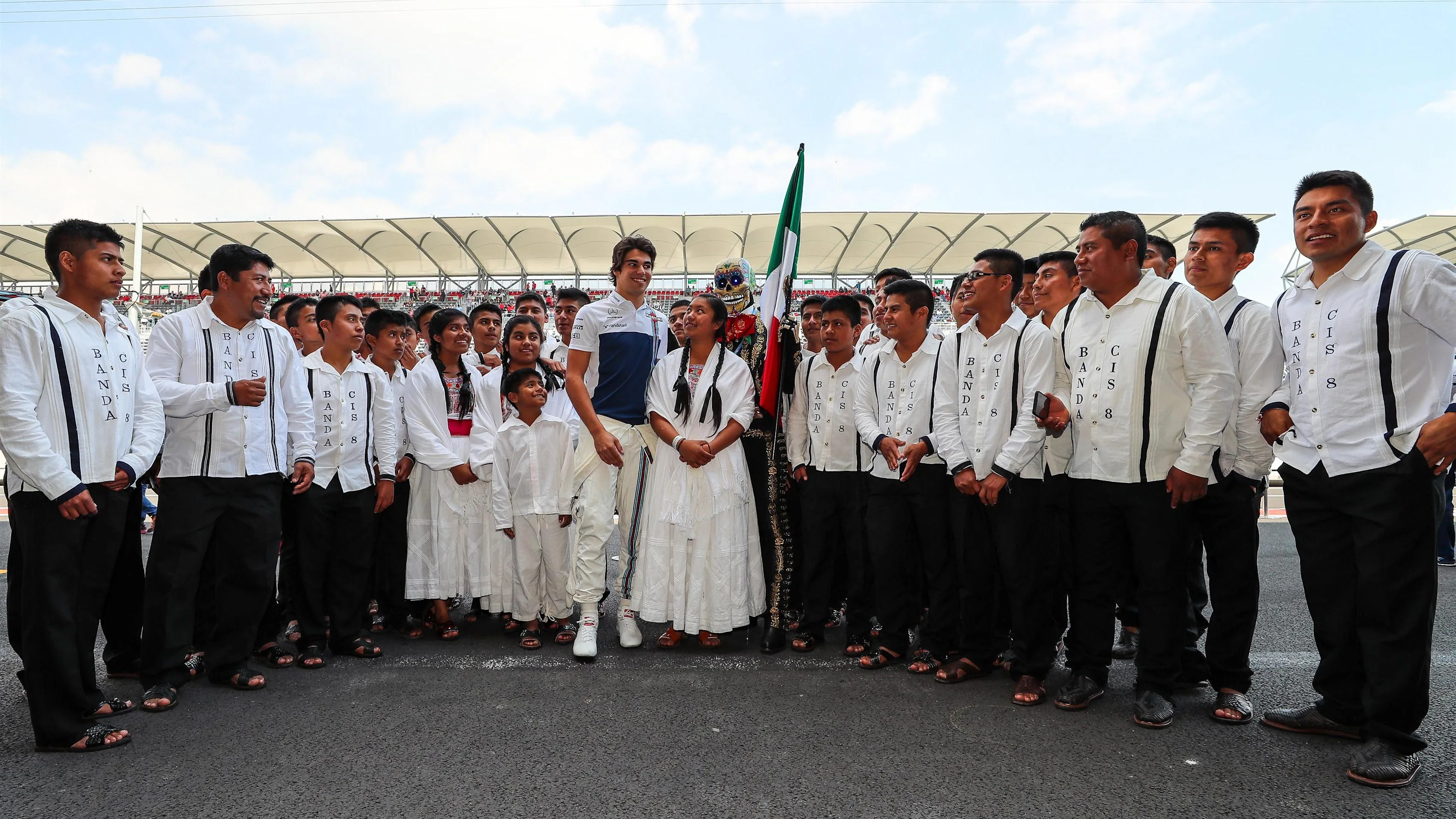 Lance Stroll (CDN) Williams celebrates his 19th Birthday with Mexican Band at Formula One World Championship, Rd18, Mexican Grand Prix, Race, Circuit Hermanos Rodriguez, Mexico City, Mexico, Sunday 29 October 2017. © Kym Illman/Sutton Images