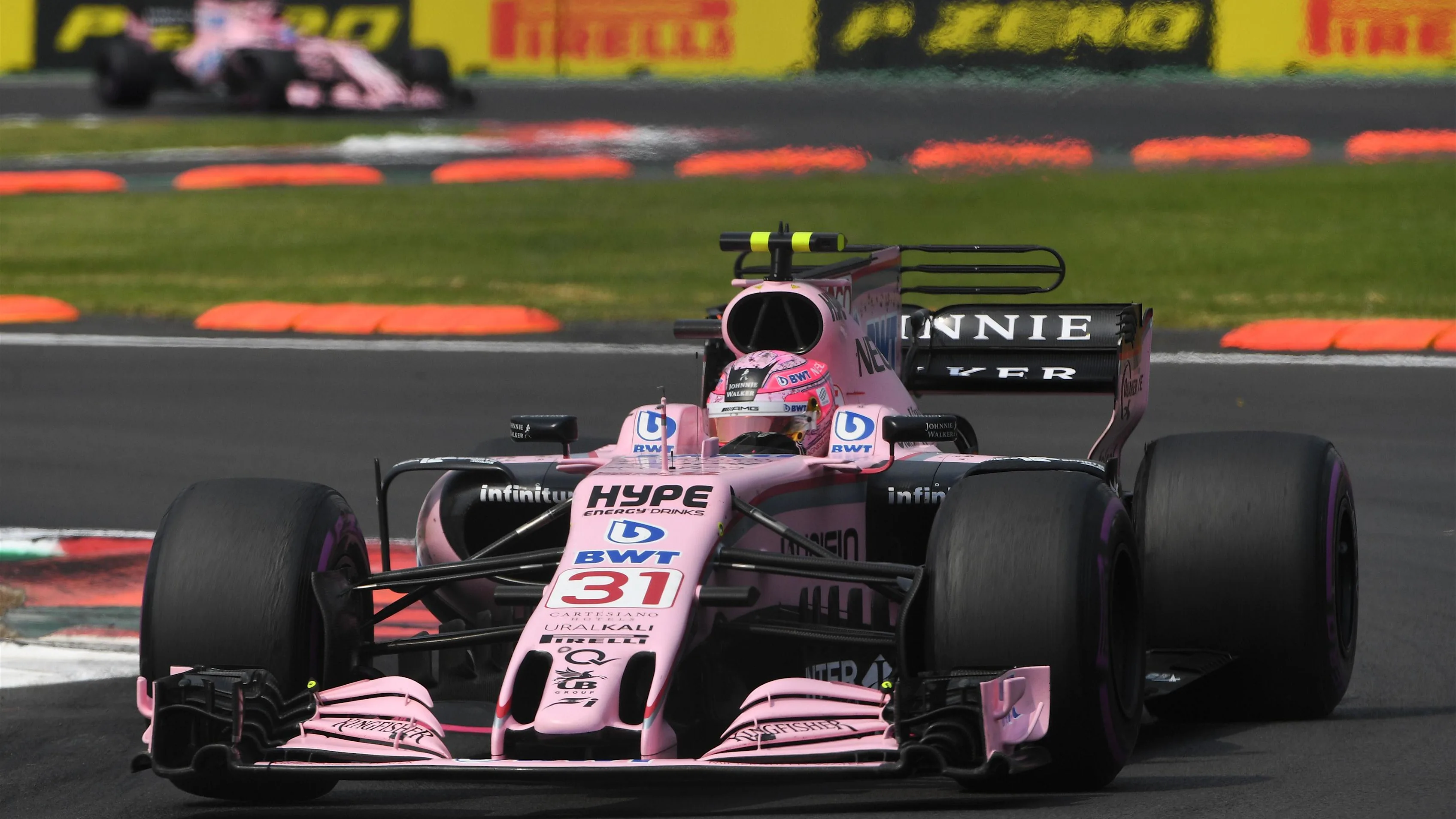 Esteban Ocon (FRA) Force India VJM10 at Formula One World Championship, Rd18, Mexican Grand Prix,