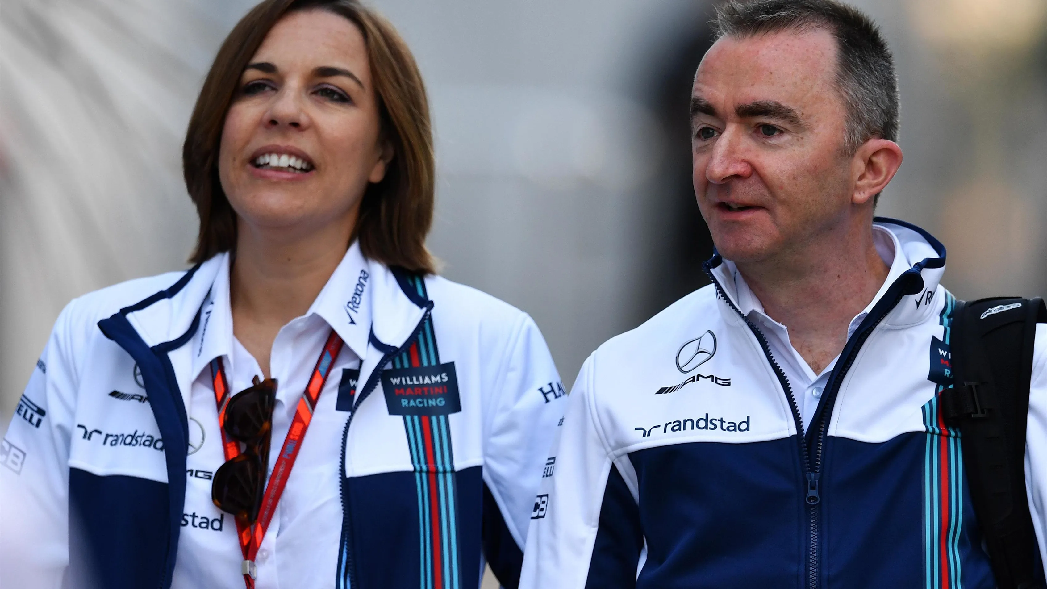 Claire Williams (GBR) Williams Deputy Team Principal and Paddy Lowe (GBR) Williams Shareholder and