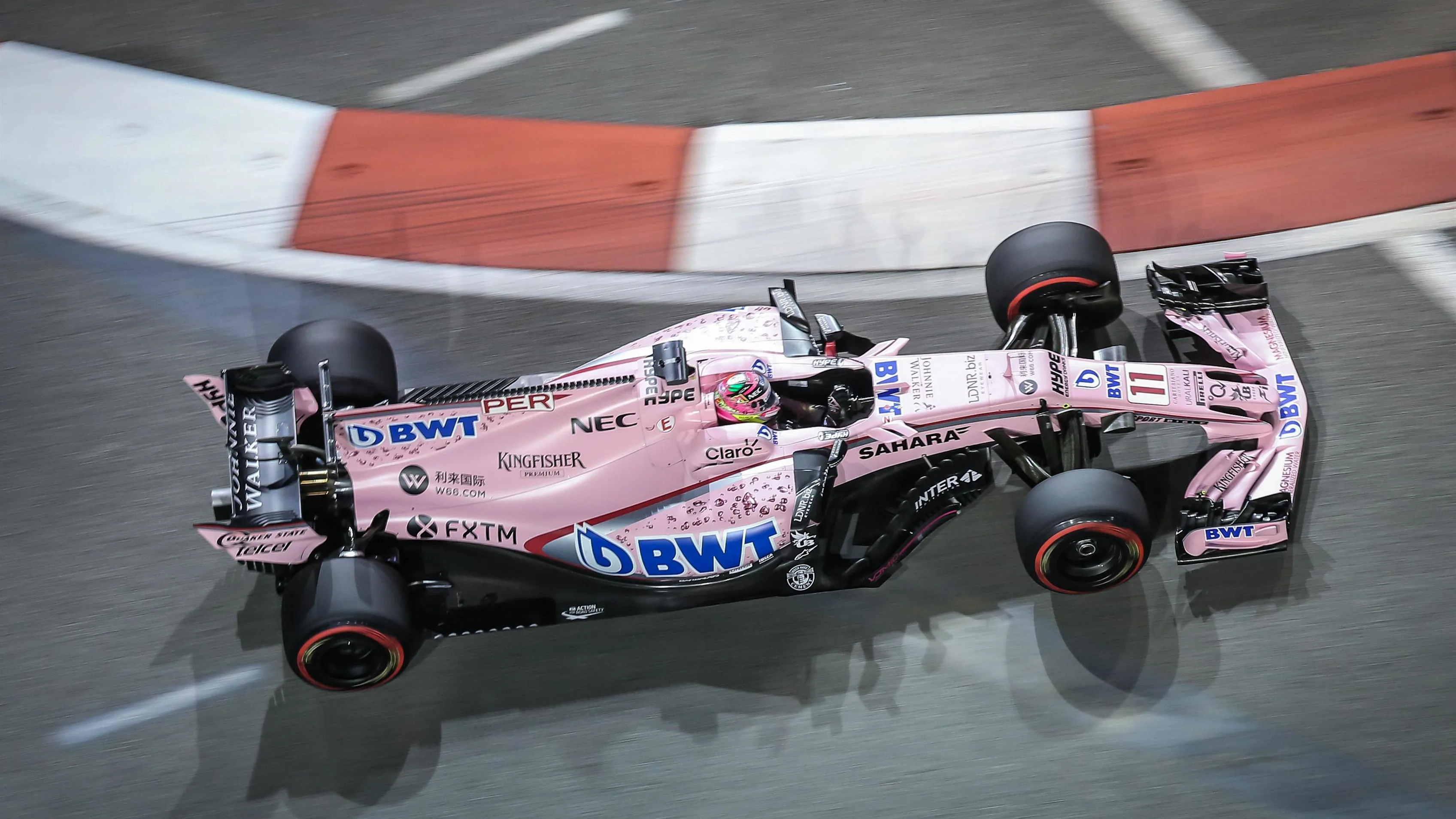Sergio Perez (MEX) Force India VJM10 at Formula One World Championship, Rd14, Singapore Grand Prix, Practice, Marina Bay Street Circuit, Singapore, Friday 15 September 2017. © Mirko Stange/Sutton Images