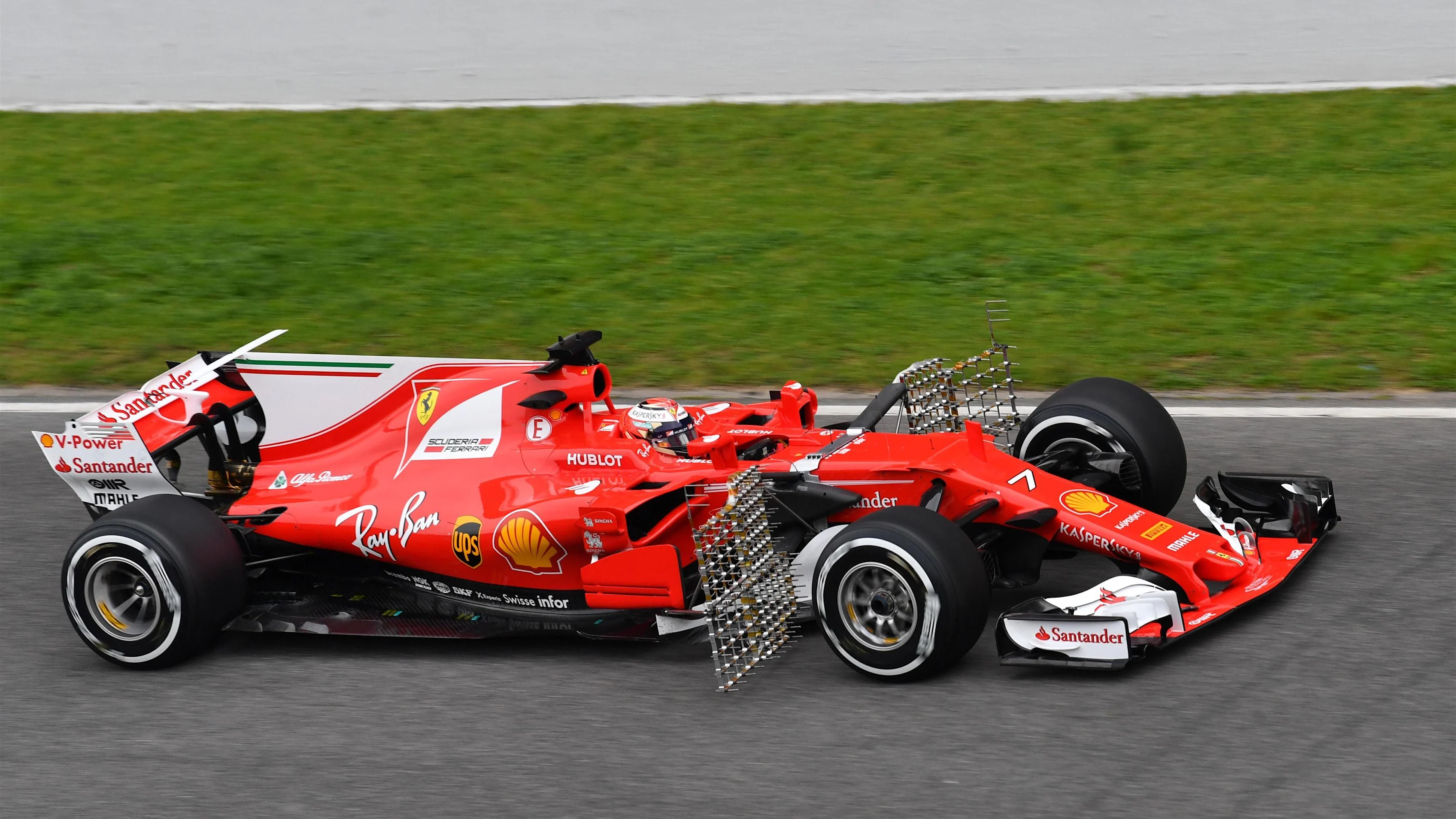 Kimi Raikkonen (FIN) Ferrari SF70-H with aero sensors at Formula One Testing, Day Two, Barcelona, Spain, 28 February 2017. © Sutton Images