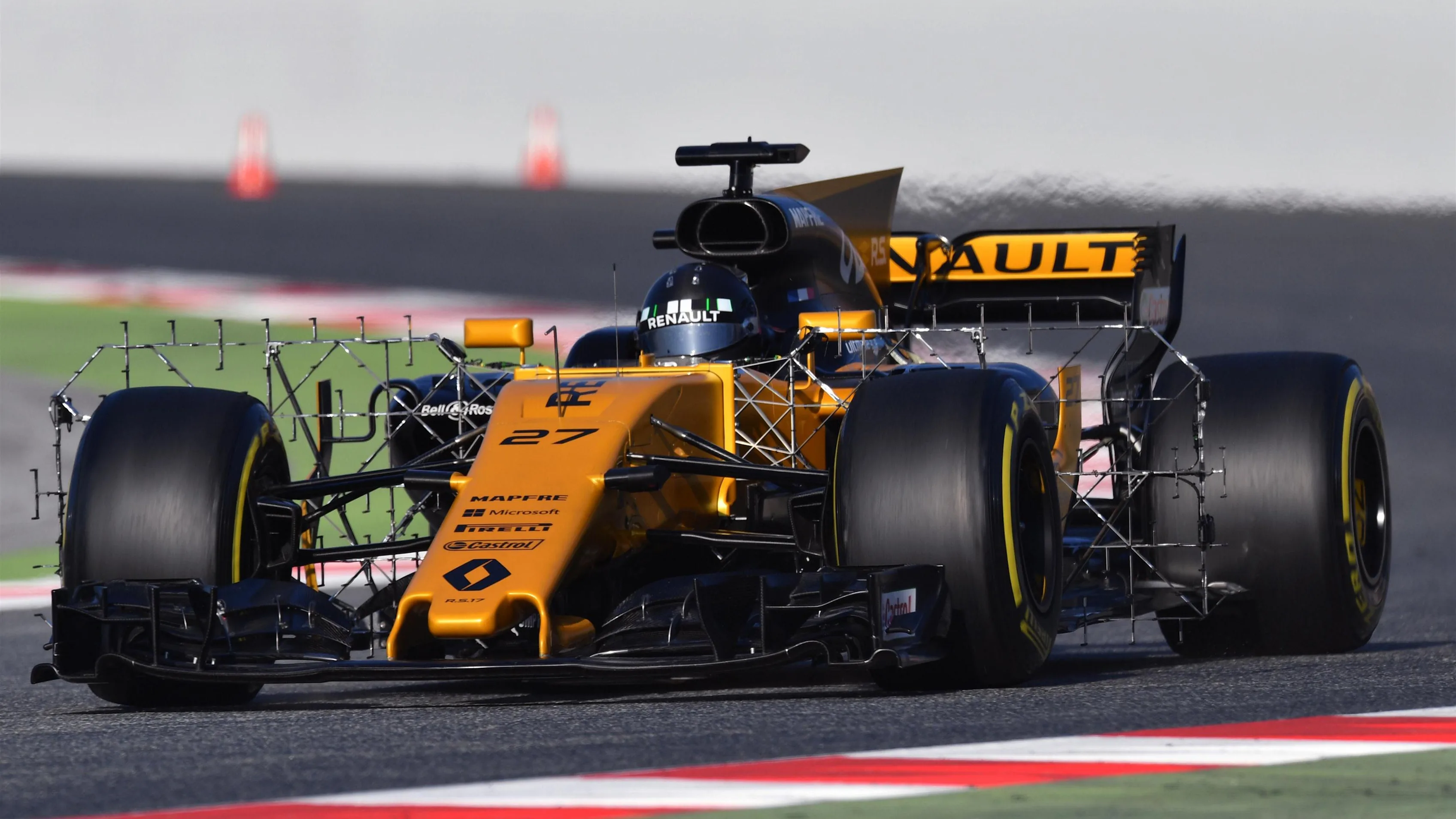 Nico Hulkenberg (GER) Renault Sport F1 Team RS17 with aero sensors at Formula One Testing, Day Four, Barcelona, Spain, 10 March 2017. © Sutton Images