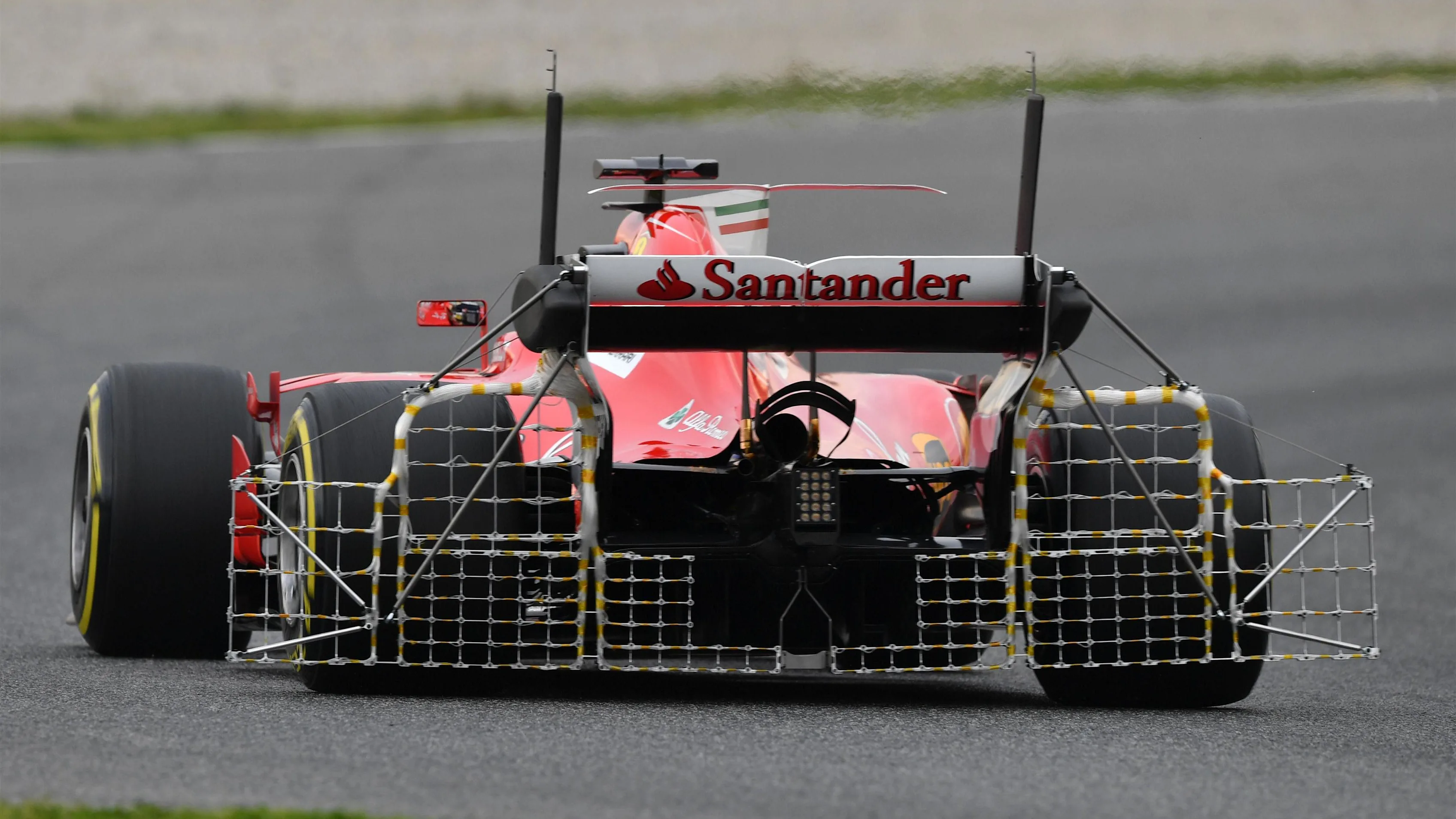 Kimi Raikkonen (FIN) Ferrari SF70-H with rear aero sensors at Formula One Testing, Day Two, Barcelona, Spain, 8 March 2017. © Sutton Images