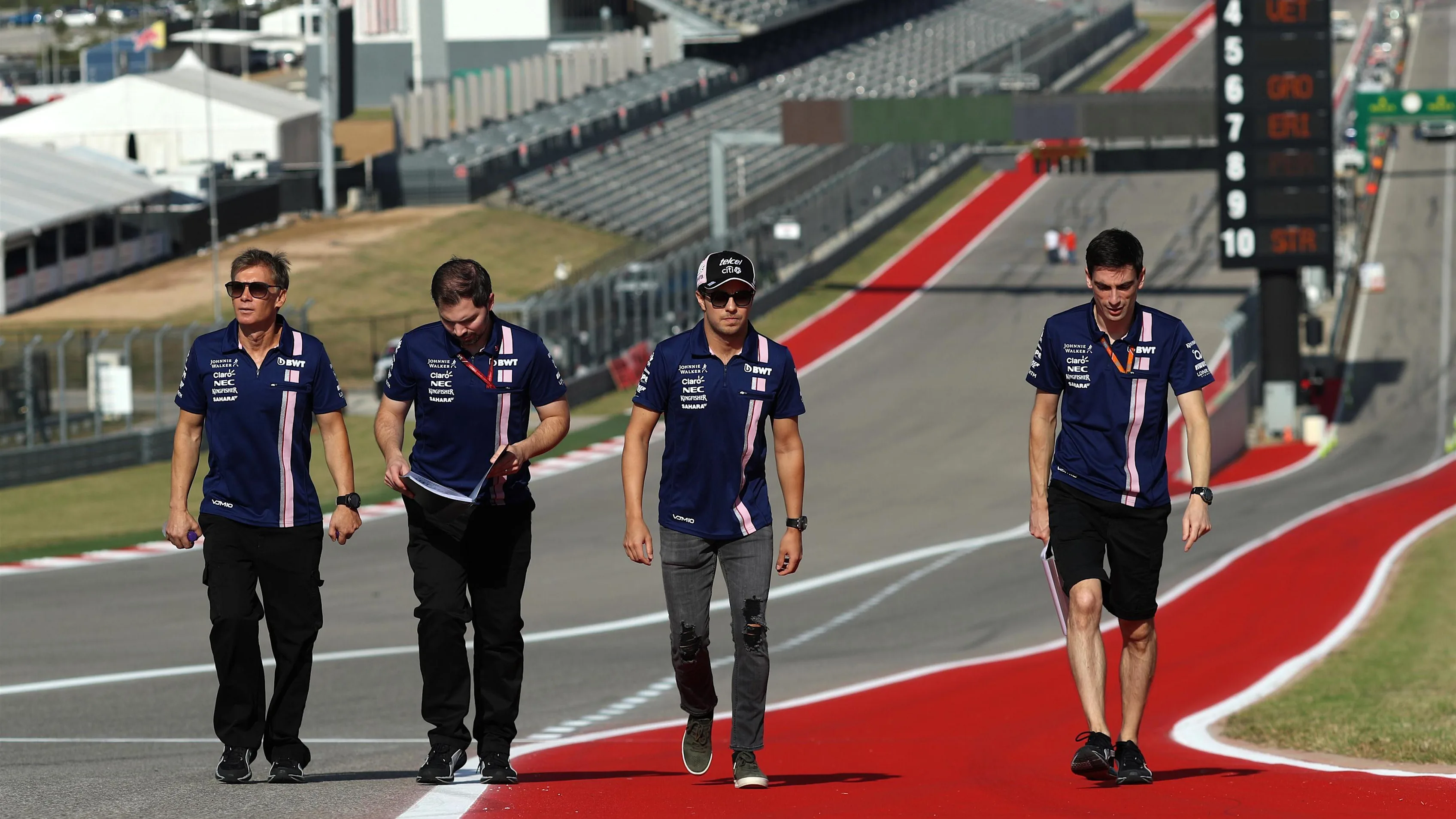 From Thursday... Sergio Perez (MEX) Force India walks the track at Formula One World Championship, Rd17, United States Grand Prix, Preparations, Circuit of the Americas, Austin, Texas, USA, Thursday 19 October 2017. © Kym Illman/Sutton Images