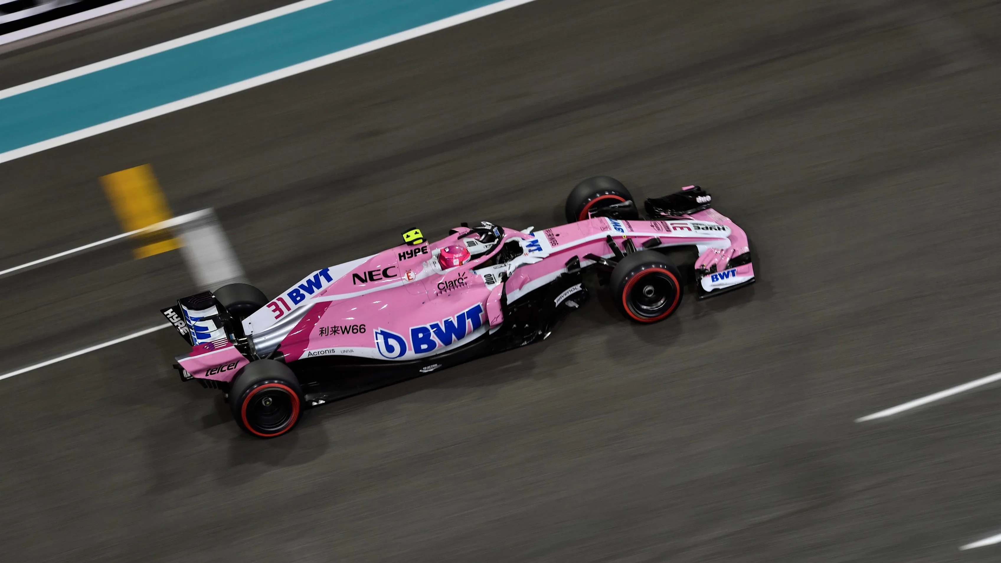 Esteban Ocon, Racing Point Force India VJM11 at Formula One World Championship, Rd21, Abu Dhabi