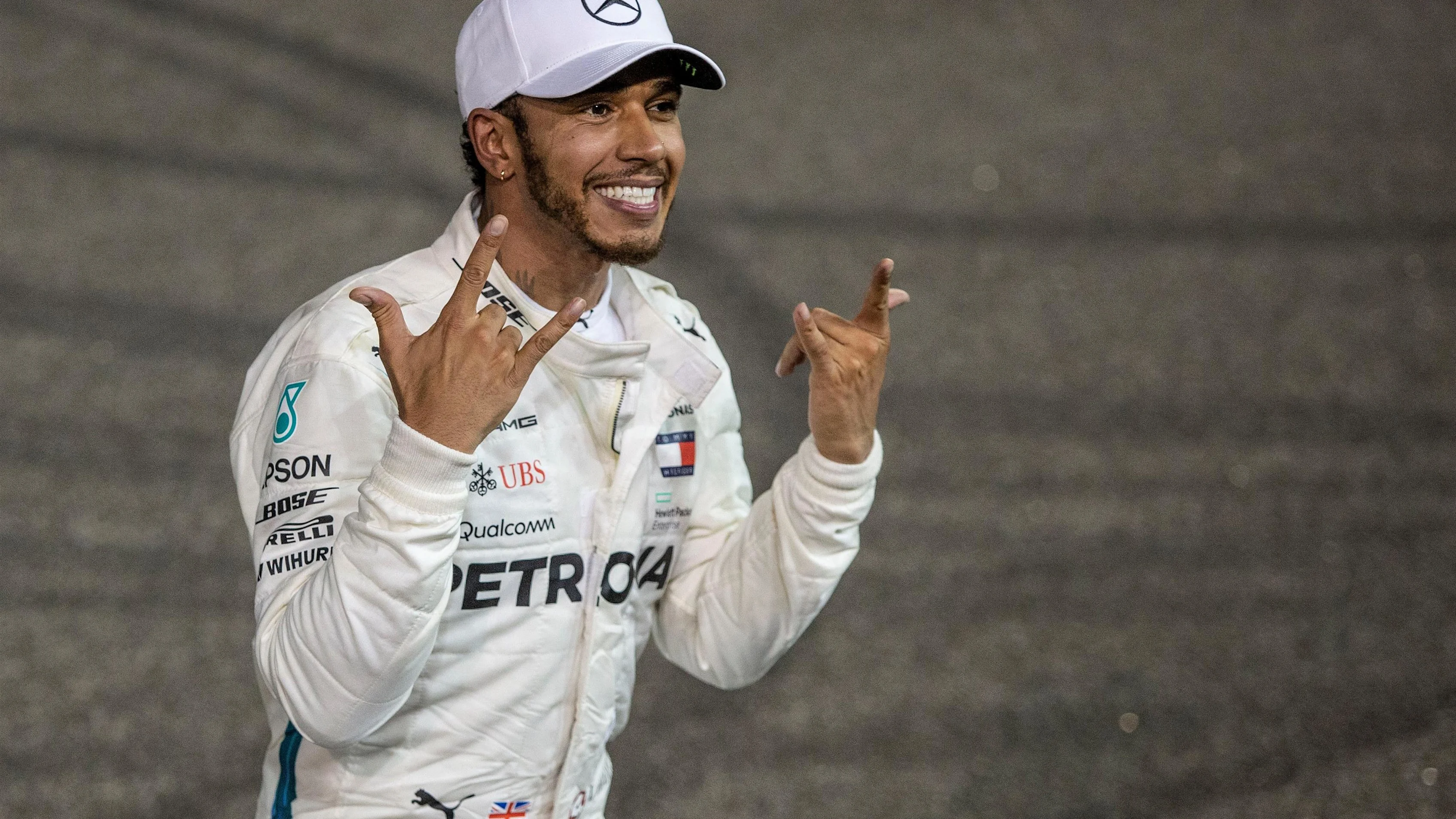 Race winner Lewis Hamilton, Mercedes AMG F1 celebrates in Parc Ferme at Formula One World