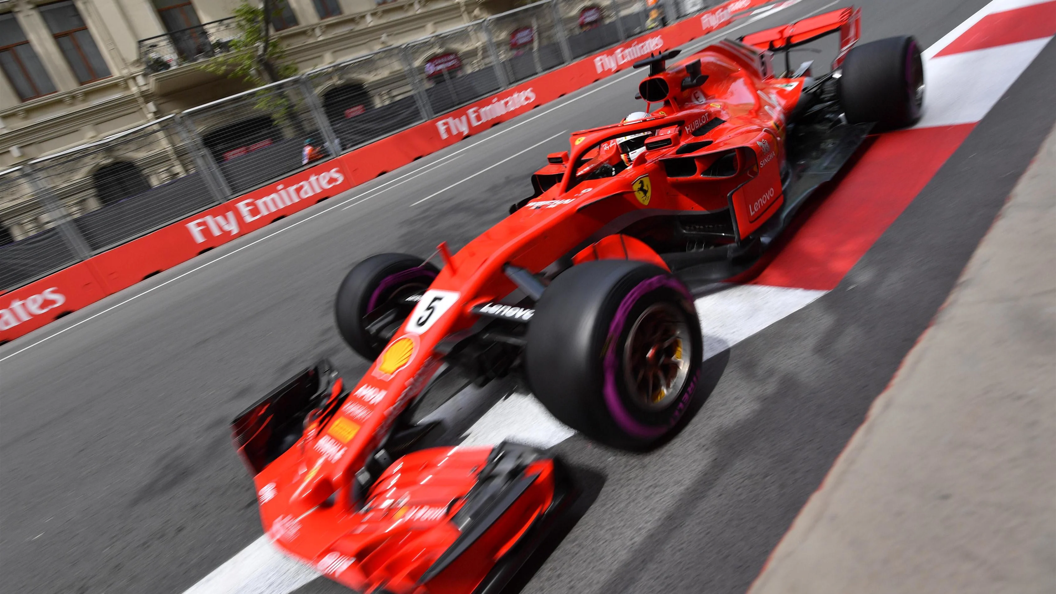 Sebastian Vettel (GER) Ferrari SF-71H at Formula One World Championship, Rd4, Azerbaijan Grand Prix, Practice, Baku City Circuit, Baku, Azerbaijan, Friday 27 April 2018. © Jerry Andre/Sutton Images
