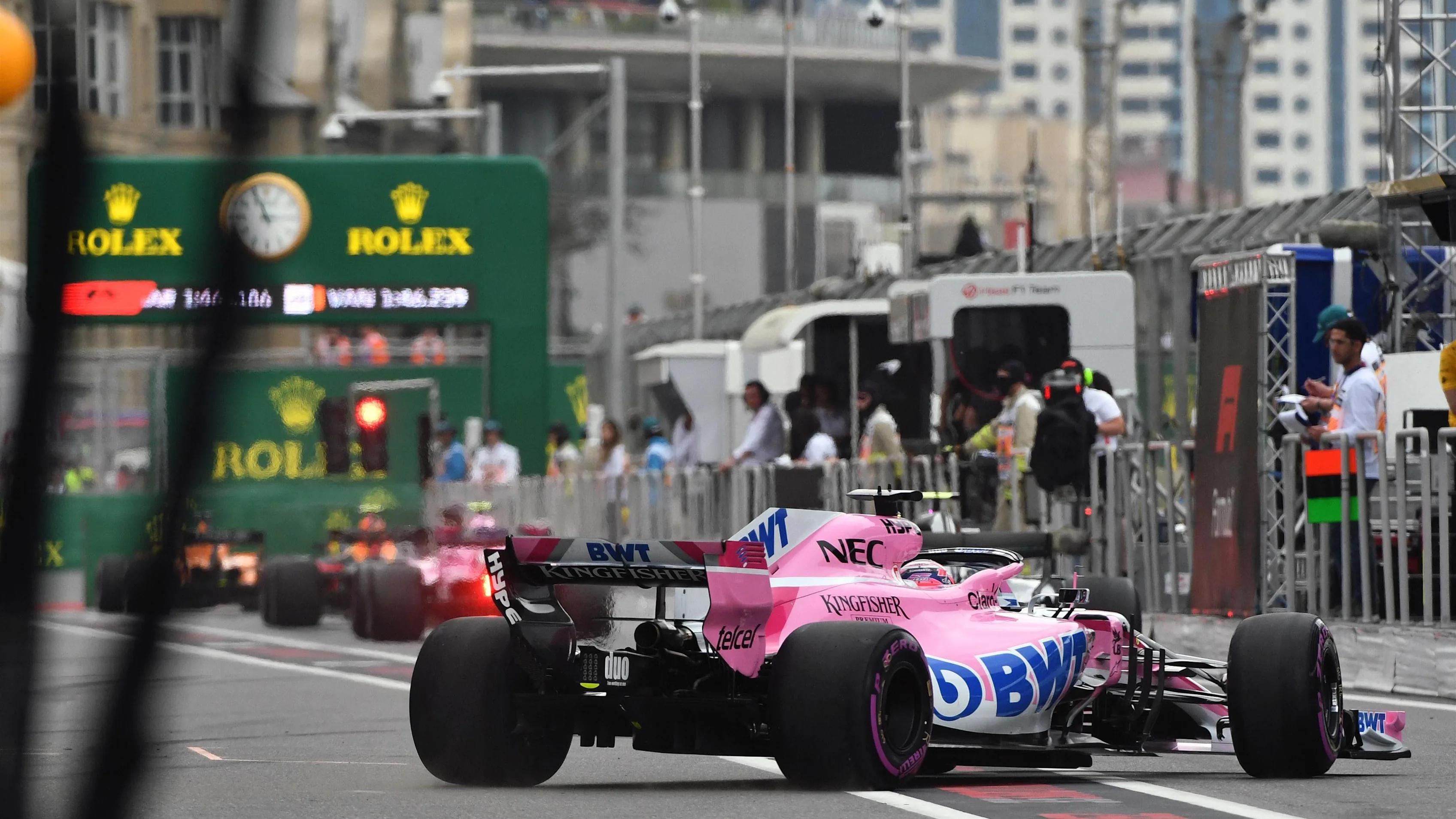 Sergio Perez (MEX) Force India VJM11 at Formula One World Championship, Rd4, Azerbaijan Grand Prix, Qualifying, Baku City Circuit, Baku, Azerbaijan, Saturday 28 April 2018. © Mark Sutton/Sutton Images