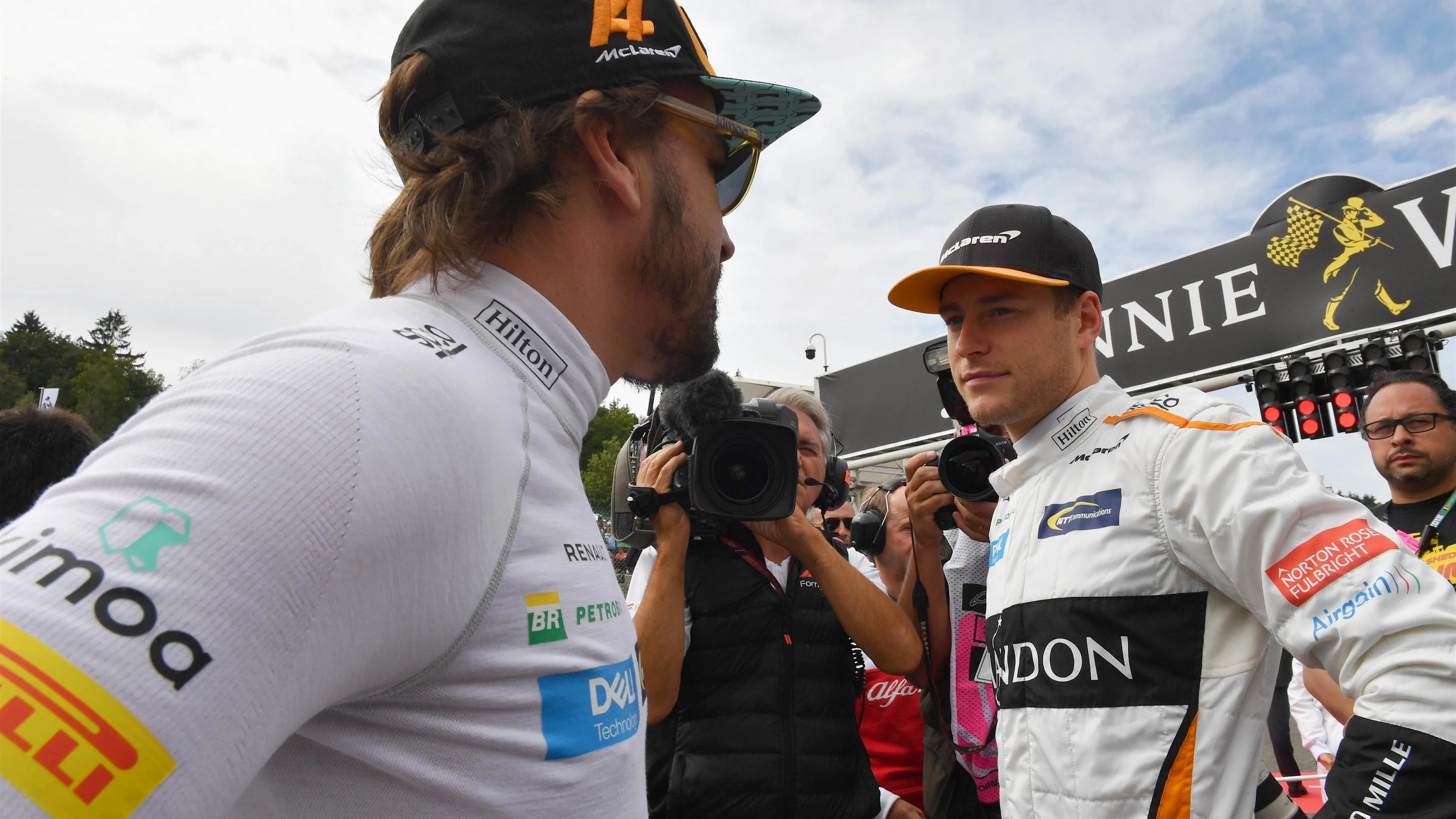 Fernando Alonso, McLaren and Stoffel Vandoorne, McLaren on the grid at Formula One World