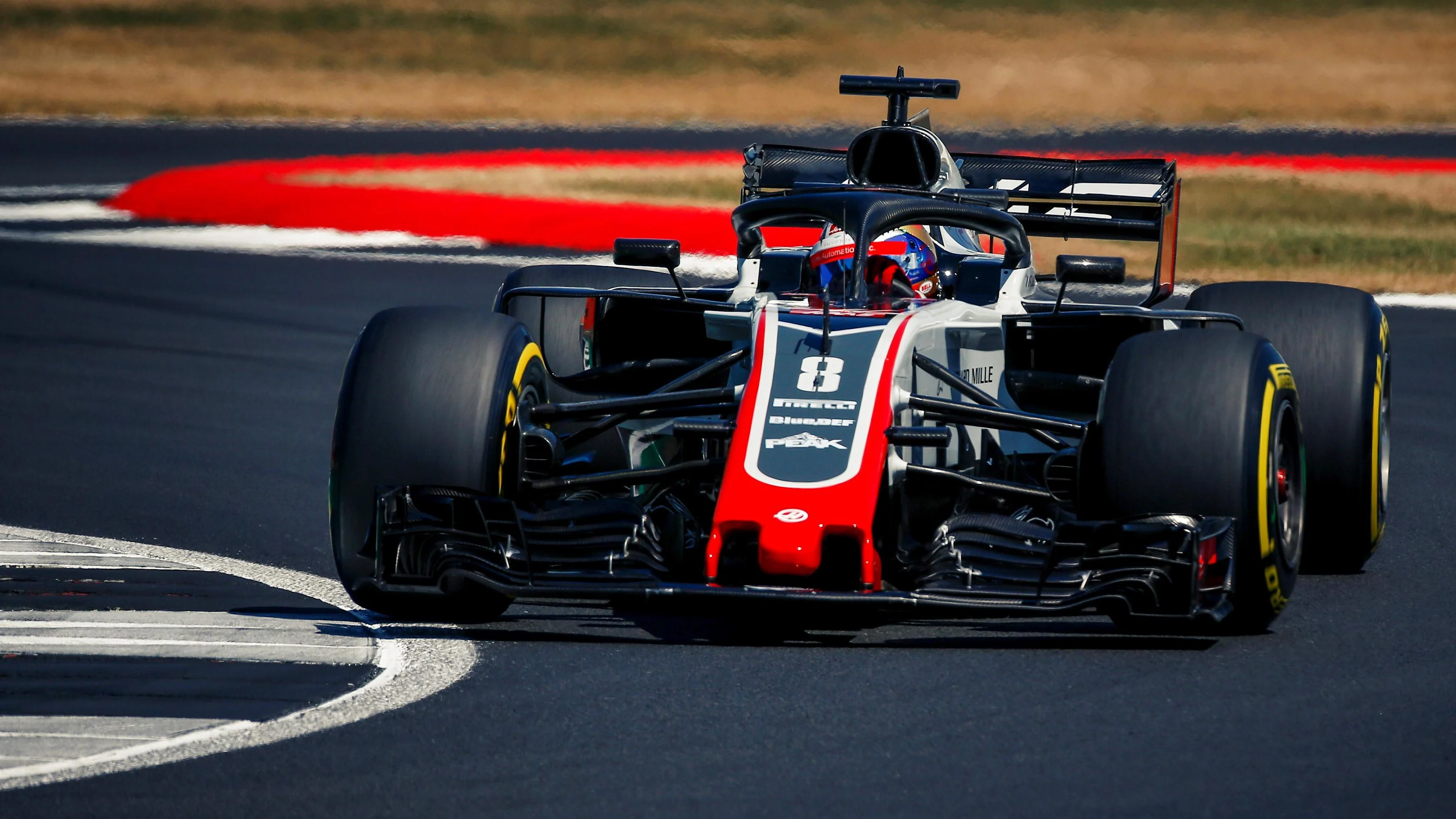 Romain Grosjean (FRA) Haas VF-18 at Formula One World Championship, Rd10, British Grand Prix,