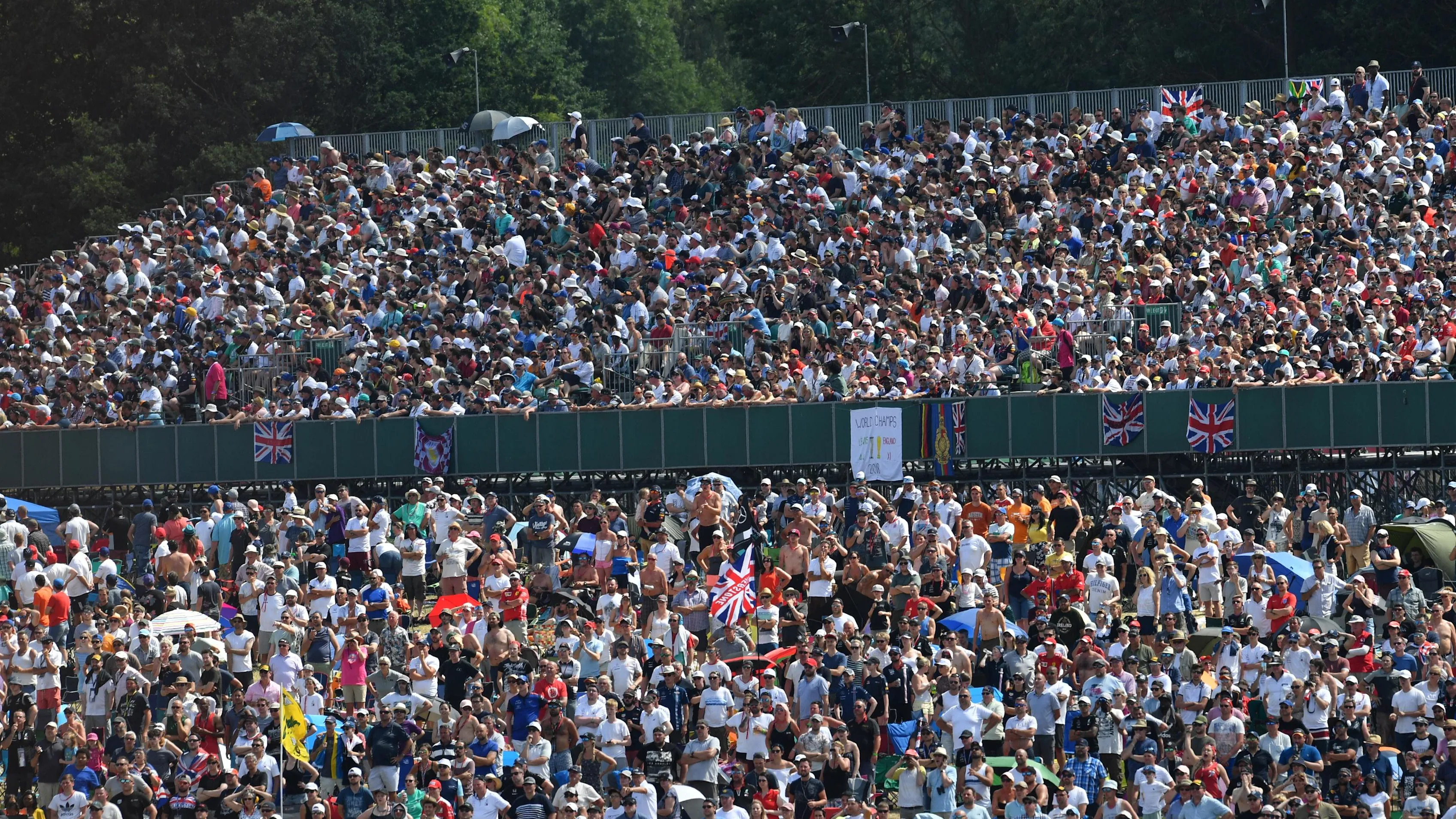 Fans at Formula One World Championship, Rd10, British Grand Prix, Race, Silverstone, England,
