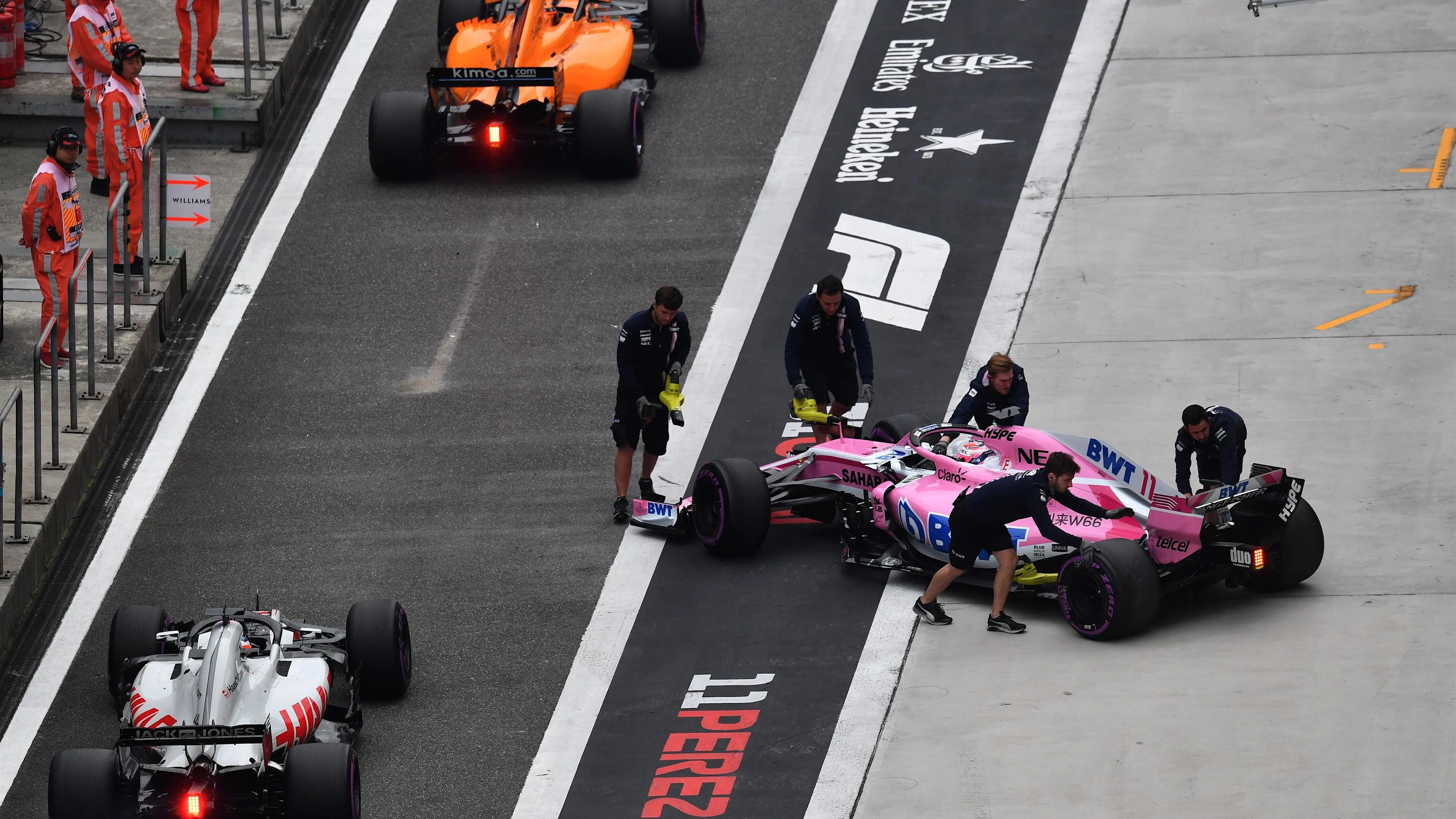 Sergio Perez (MEX) Force India VJM11 at Formula One World Championship, Rd3, Chinese Grand Prix, Qualifying, Shanghai, China, Saturday 14 April 2018. © Mark Sutton/Sutton Images