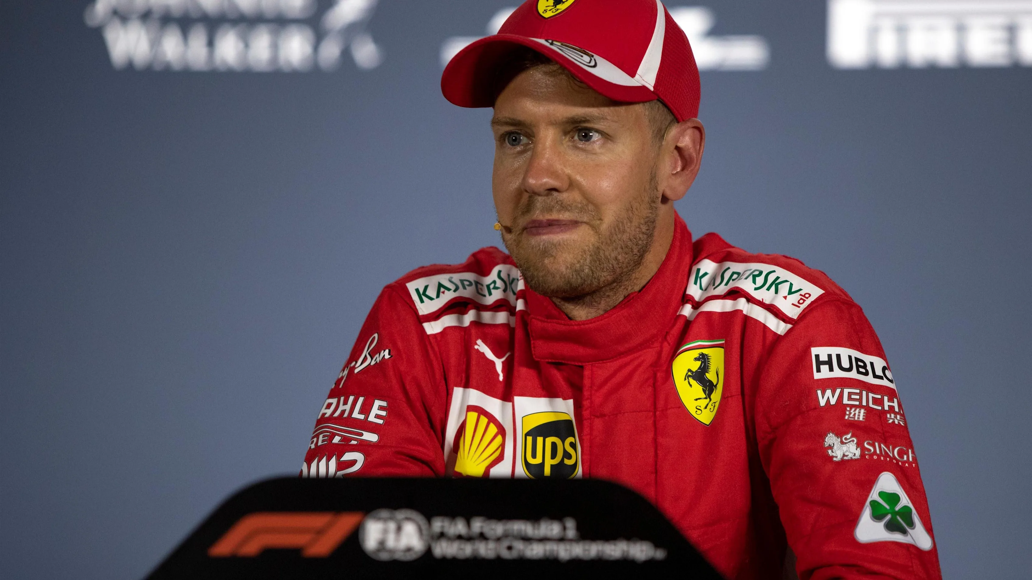 Sebastian Vettel (GER) Ferrari in Press Conference at Formula One World Championship, Rd11, German Grand Prix, Qualifying, Hockenheim, Germany, Saturday 21 July 2018. © Manuel Goria/Sutton Images