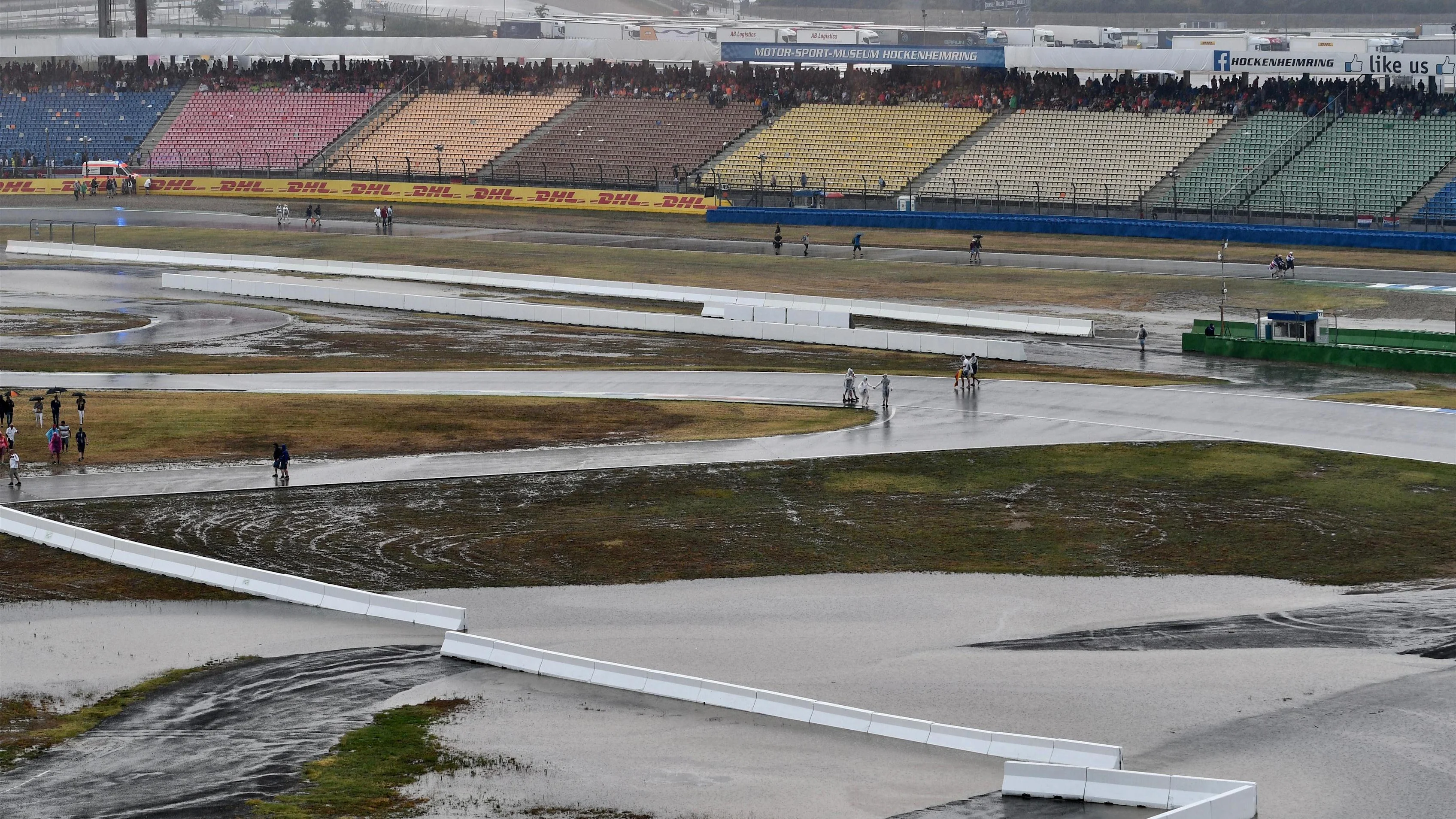 Torrential rain after the race at Formula One World Championship, Rd11, German Grand Prix, Race,
