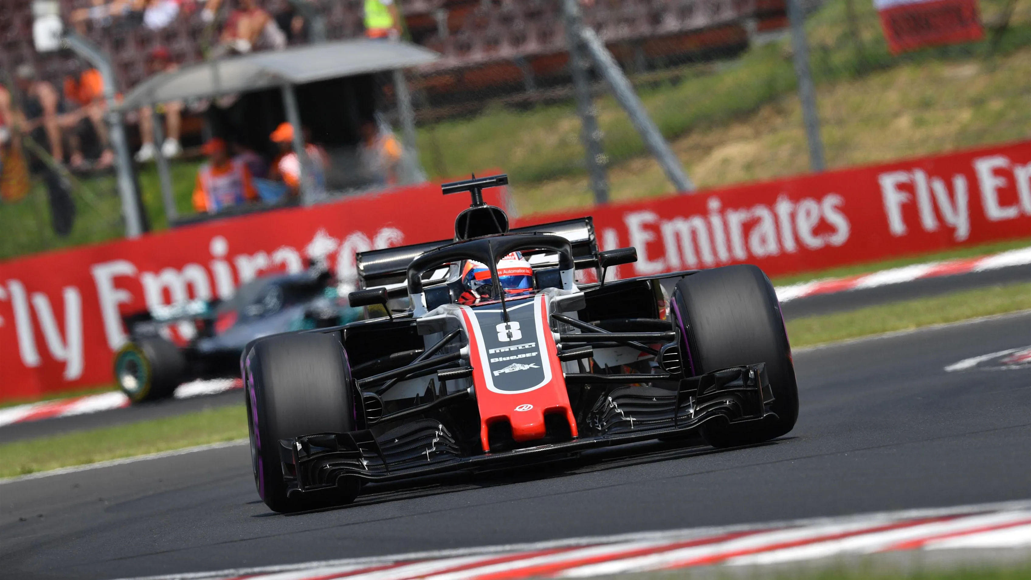 Romain Grosjean (FRA) Haas VF-18 at Formula One World Championship, Rd12, Hungarian Grand Prix,