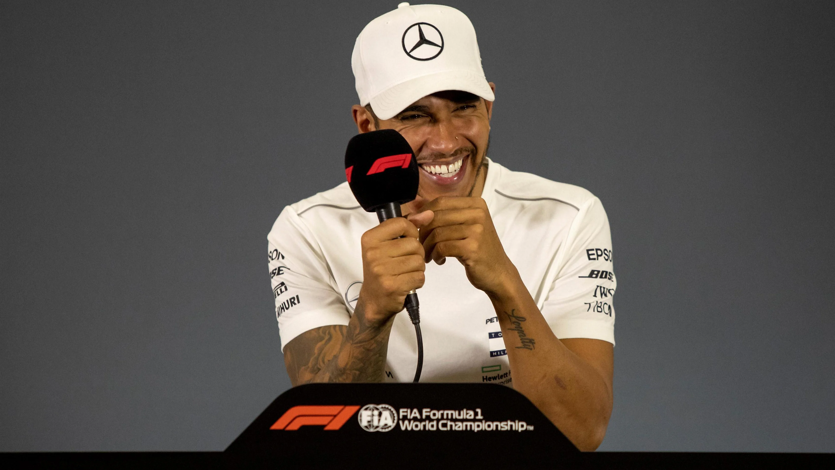 Lewis Hamilton, Mercedes AMG F1 in the press conference at Formula One World Championship, Rd19,