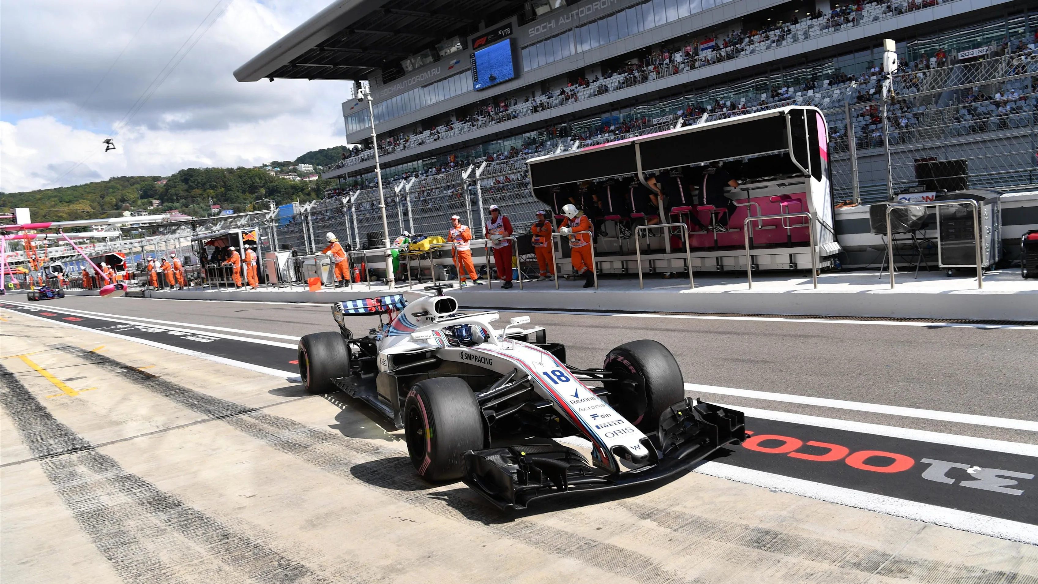 Lance Stroll, Williams FW41 at Formula One World Championship, Rd16, Russian Grand Prix,