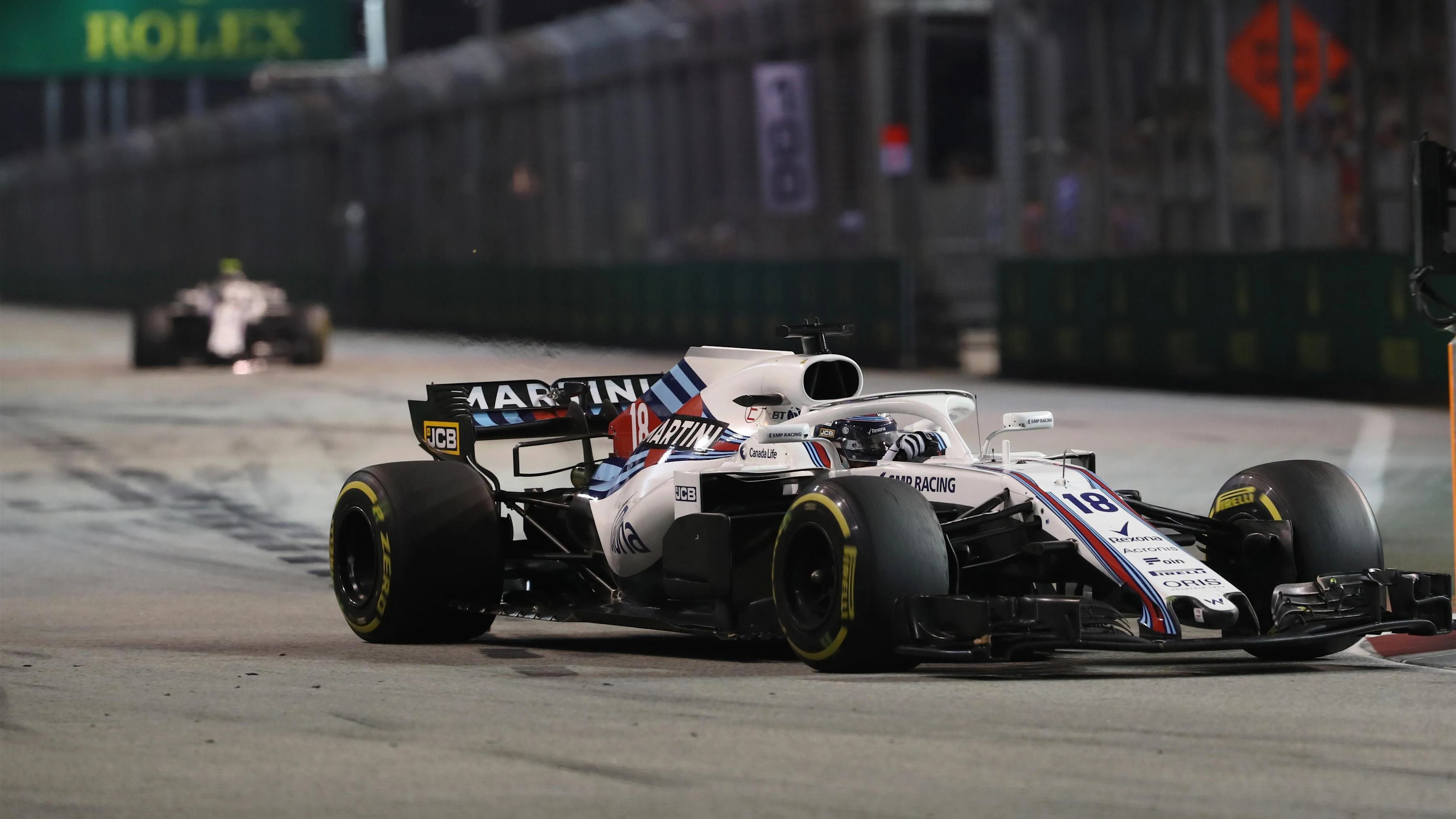 Lance Stroll, Williams FW41 at Formula One World Championship, Rd15, Singapore Grand Prix, Race, Marina Bay Circuit, Singapore, Sunday 16 September 2018.