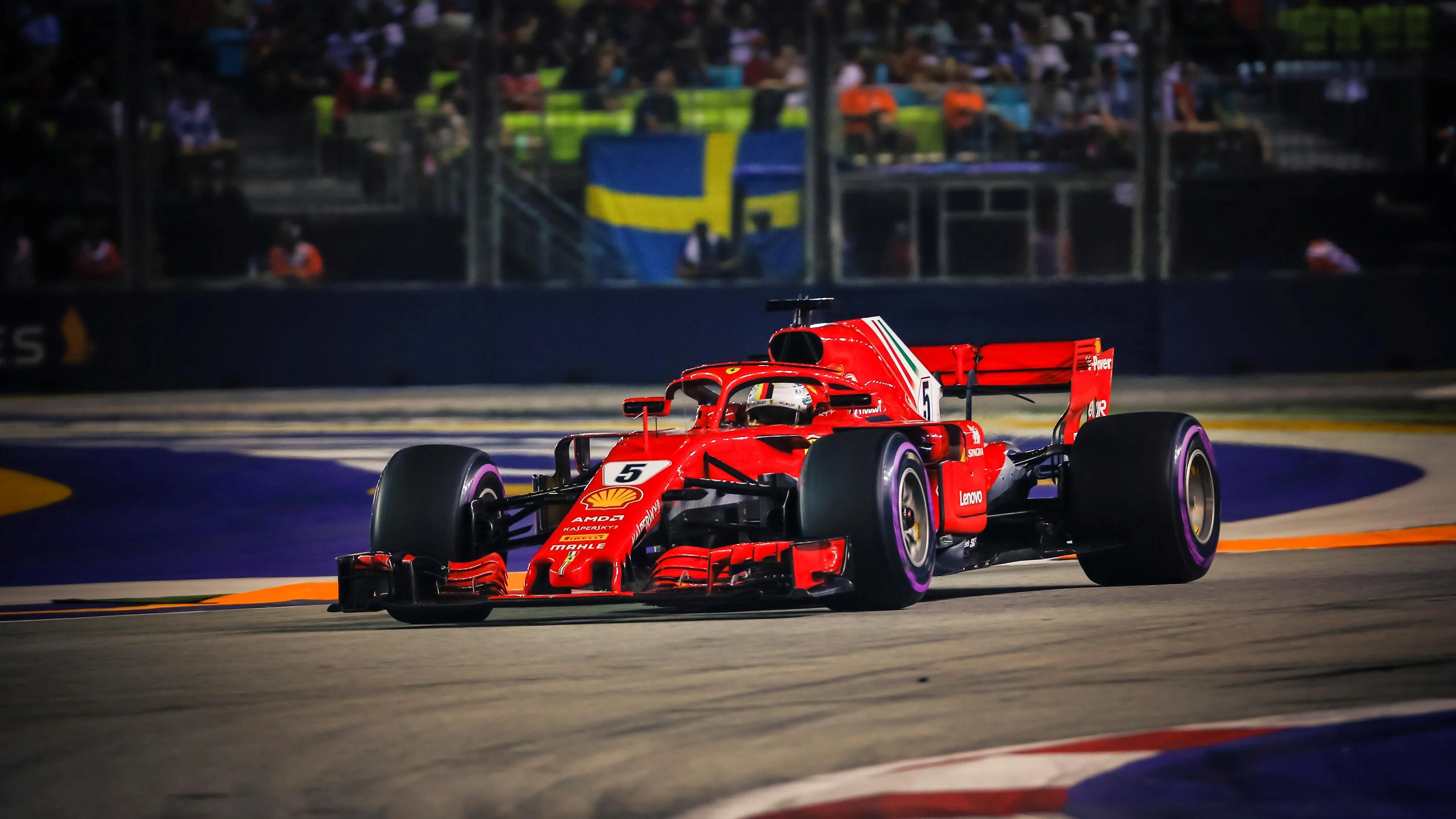 Sebastian Vettel, Ferrari SF71H at Formula One World Championship, Rd15, Singapore Grand Prix,