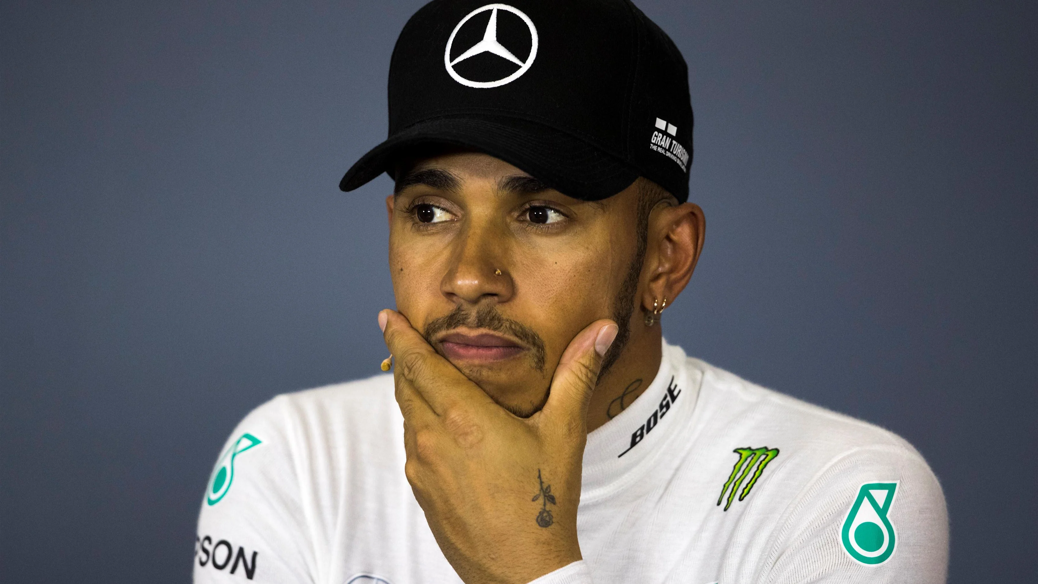 Lewis Hamilton (GBR) Mercedes-AMG F1 in the Press Conference at Formula One World Championship, Rd5, Spanish Grand Prix, Qualifying, Barcelona, Spain, Saturday 12 May 2018. © Manuel Goria/Sutton Images