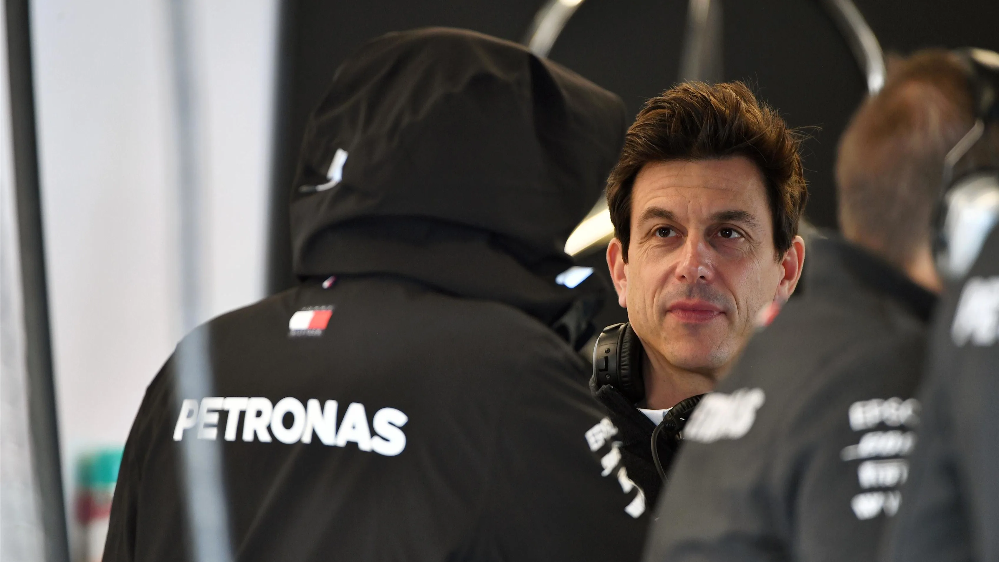 Lewis Hamilton, Mercedes AMG F1 and Toto Wolff, Mercedes AMG F1 Director of Motorsport at Formula