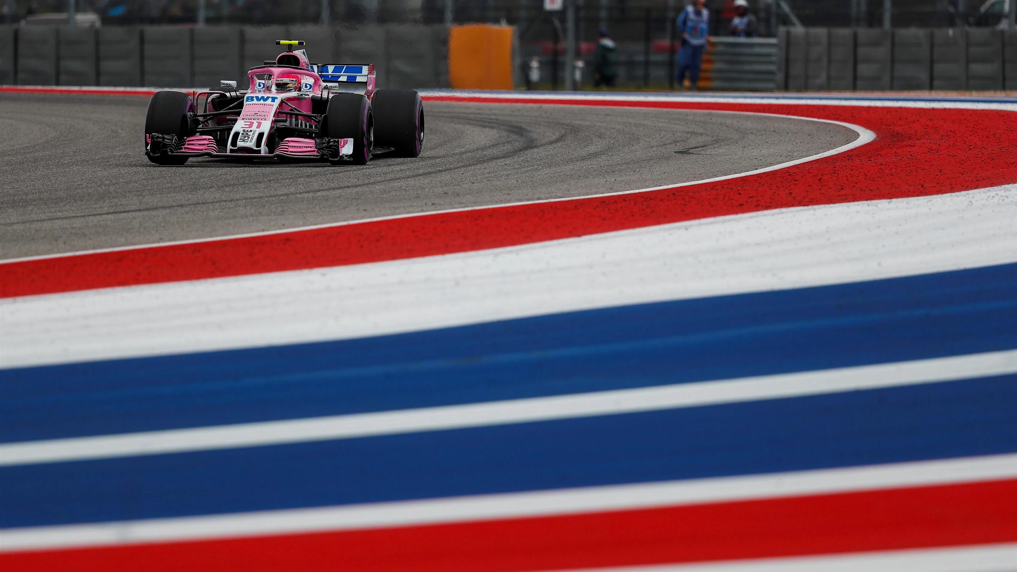 Esteban Ocon, Racing Point Force India VJM11 at Formula World Championship, Rd18, United States Grand Prix, Qualifying, Circuit of the Americas, Austin, Texas, USA, Saturday 20 October 2018.