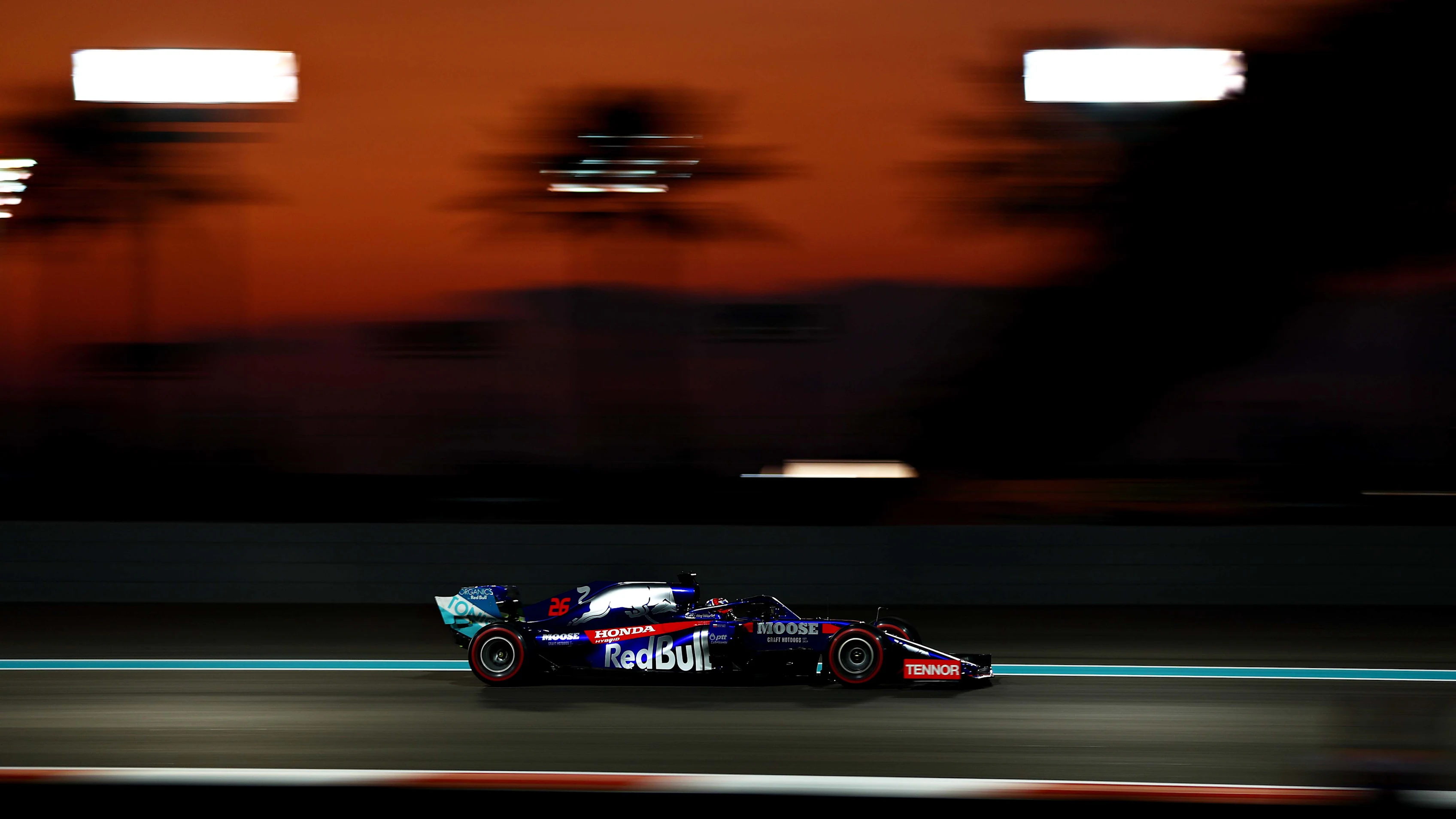 ABU DHABI, UNITED ARAB EMIRATES - NOVEMBER 29: Daniil Kvyat driving the (26) Scuderia Toro Rosso STR14 Honda on track during practice for the F1 Grand Prix of Abu Dhabi at Yas Marina Circuit on November 29, 2019 in Abu Dhabi, United Arab Emirates. (Photo by Dan Istitene/Getty Images)