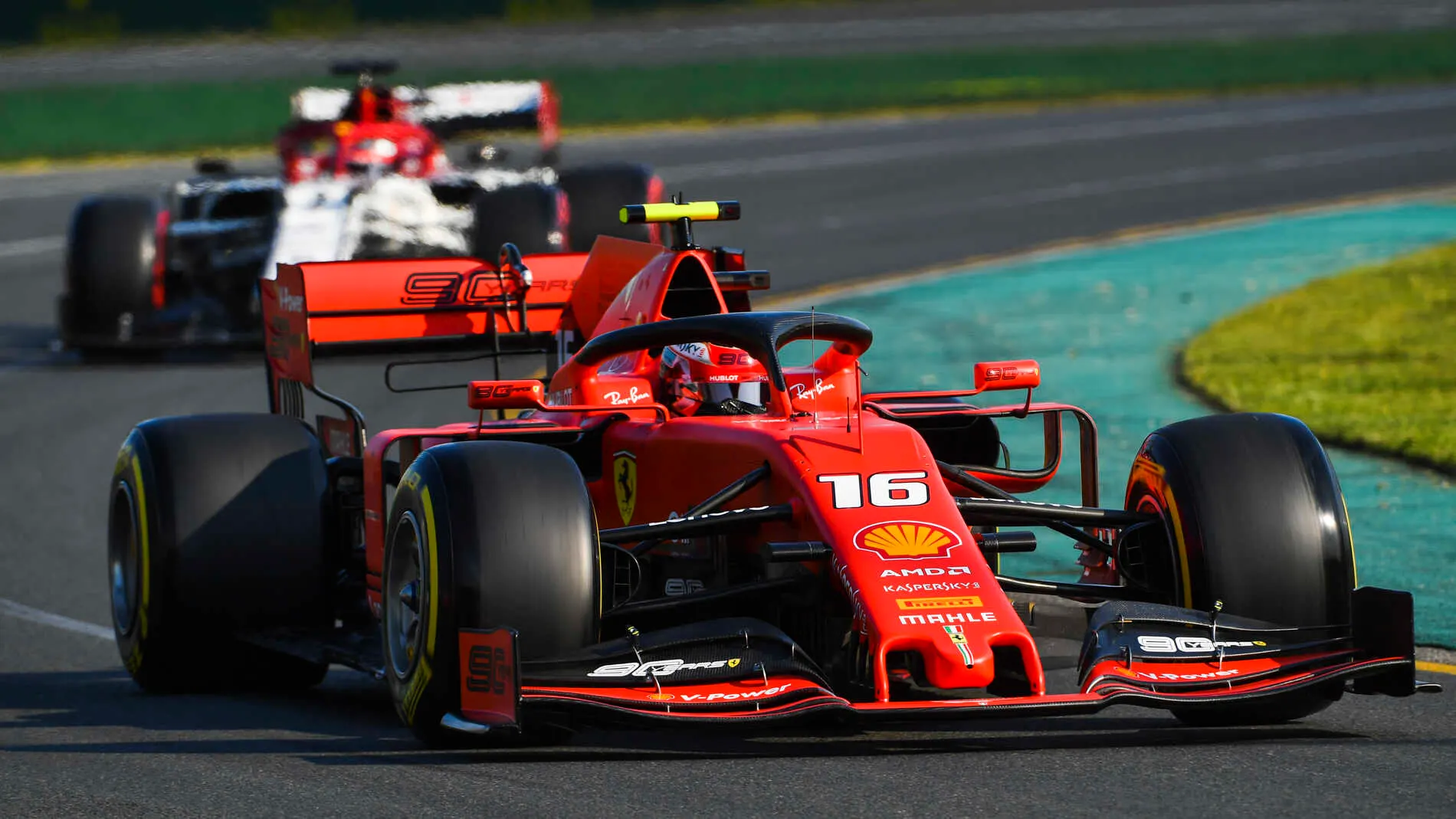 MELBOURNE GRAND PRIX CIRCUIT, AUSTRALIA - MARCH 16: Charles Leclerc, Ferrari SF90 and Kimi