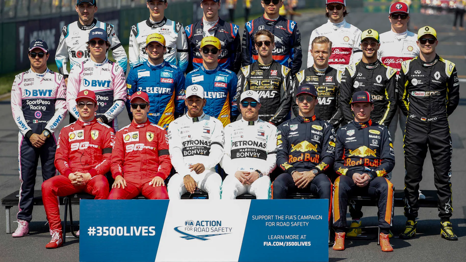 MELBOURNE GRAND PRIX CIRCUIT, AUSTRALIA - MARCH 17: The drivers pose for a group photograph during
