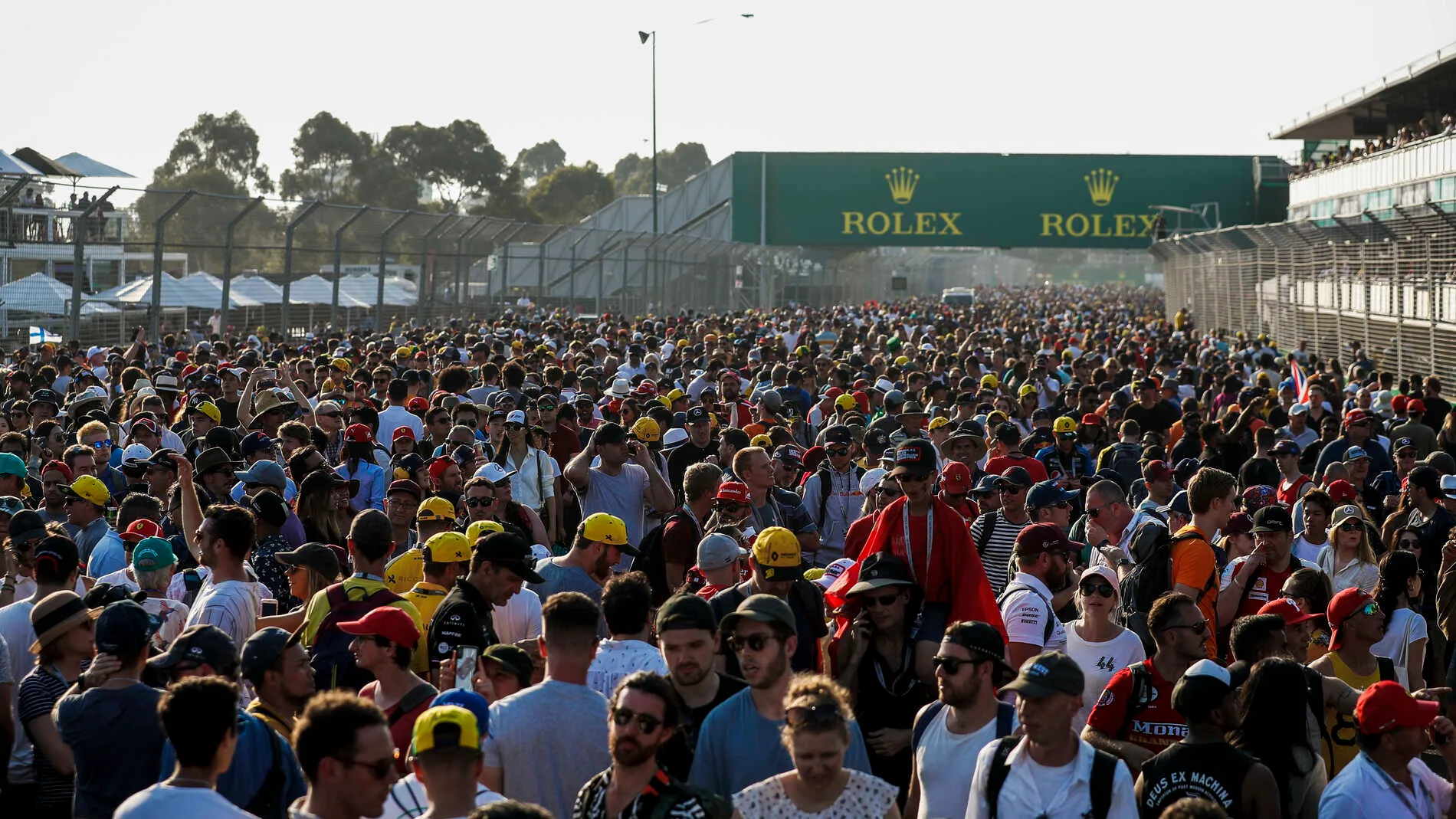 MELBOURNE GRAND PRIX CIRCUIT, AUSTRALIA - MARCH 17: Fans flood the circuit after the race during