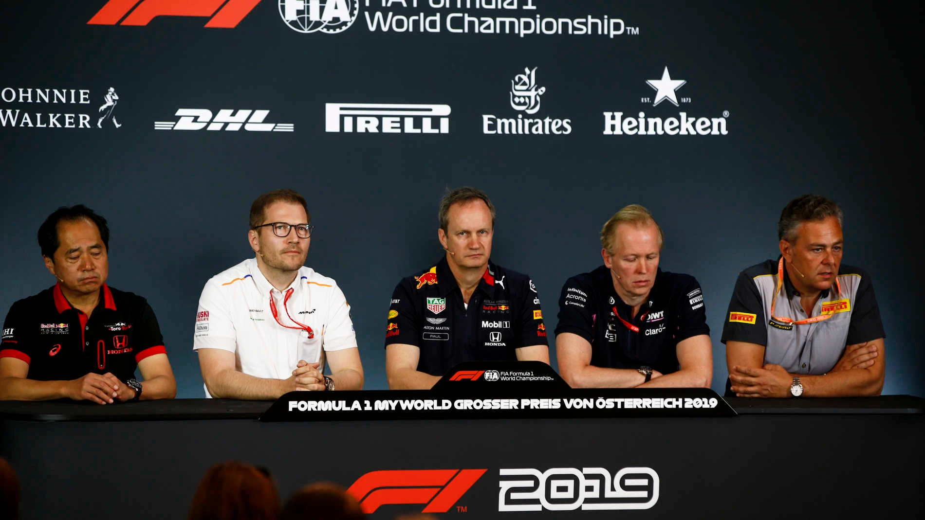 RED BULL RING, AUSTRIA - JUNE 28: Toyoharu Tanabe, F1 Technical Director, Honda, Andreas Seidl,