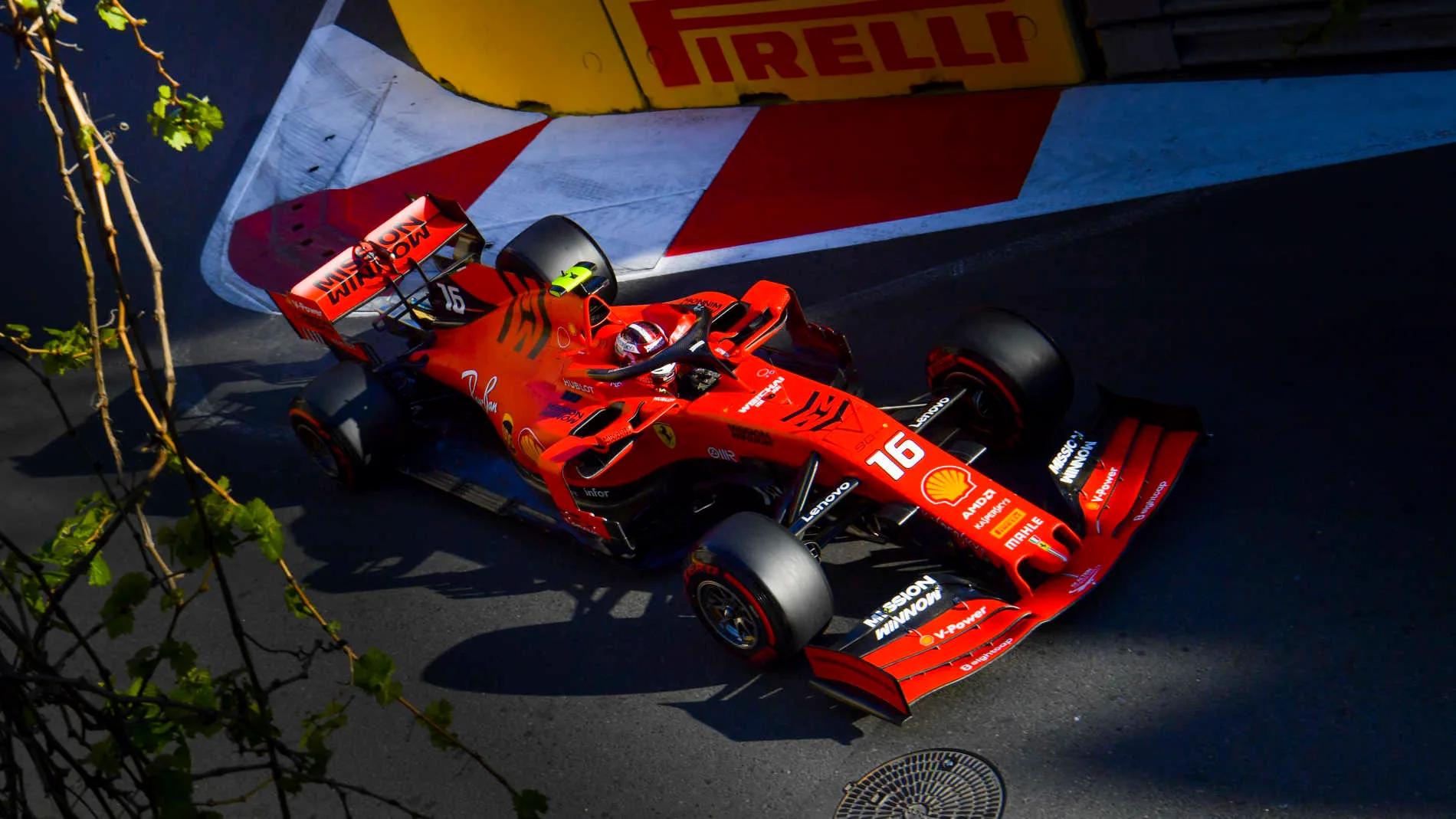 BAKU CITY CIRCUIT, AZERBAIJAN - APRIL 26: Charles Leclerc, Ferrari SF90 during the Azerbaijan GP at